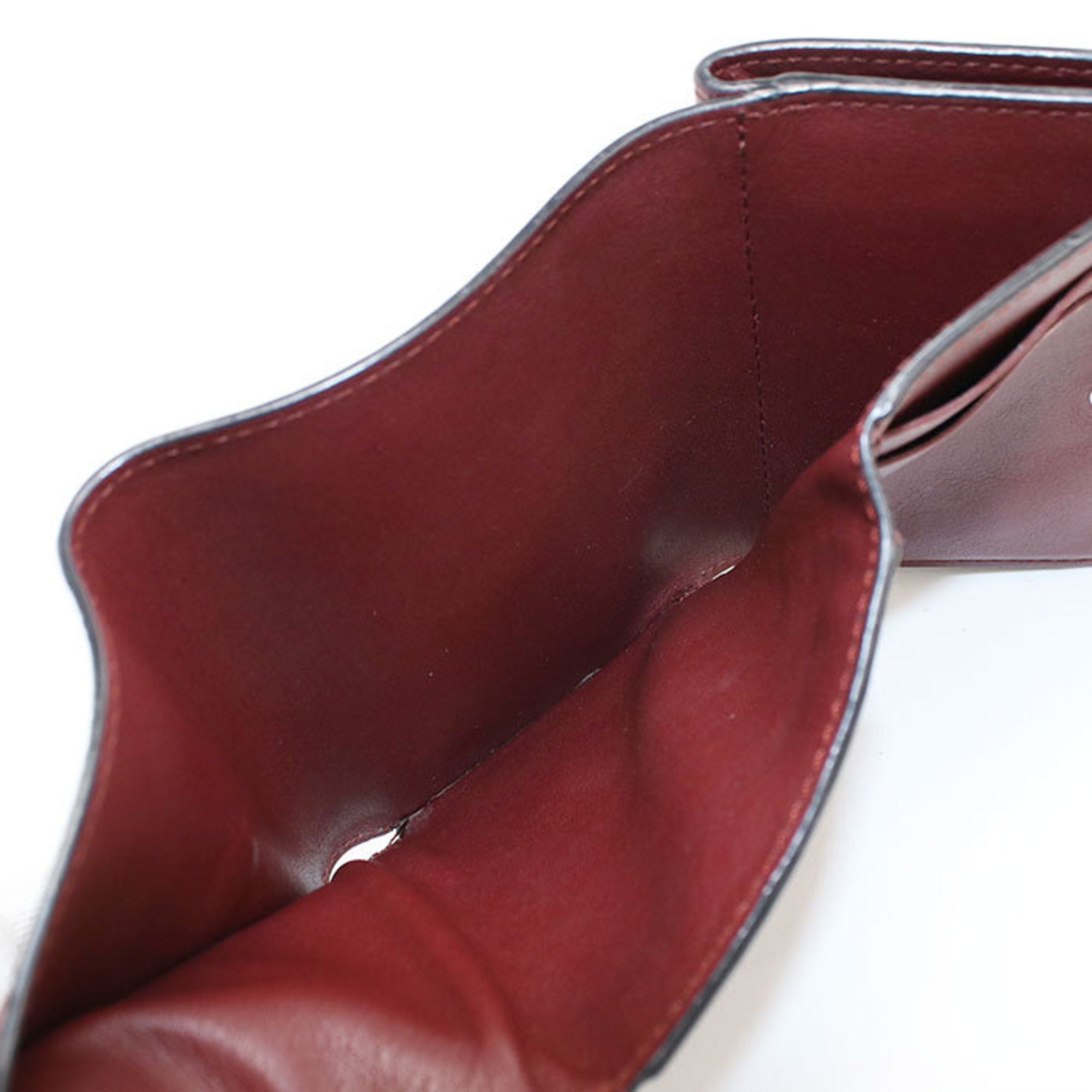 Loewe Wine Leather Wallet (Tri-Fold) (Pre-Owned)