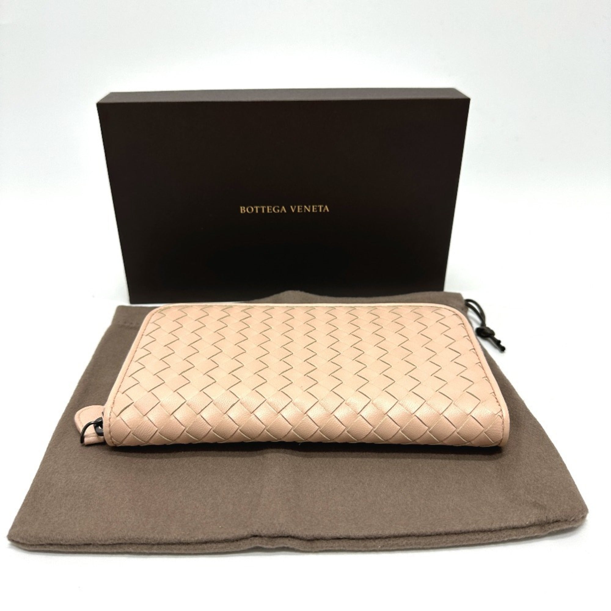 Bottega Veneta Pink Intrecciato Long Wallet (Bi-Fold) (Pre-Owned)