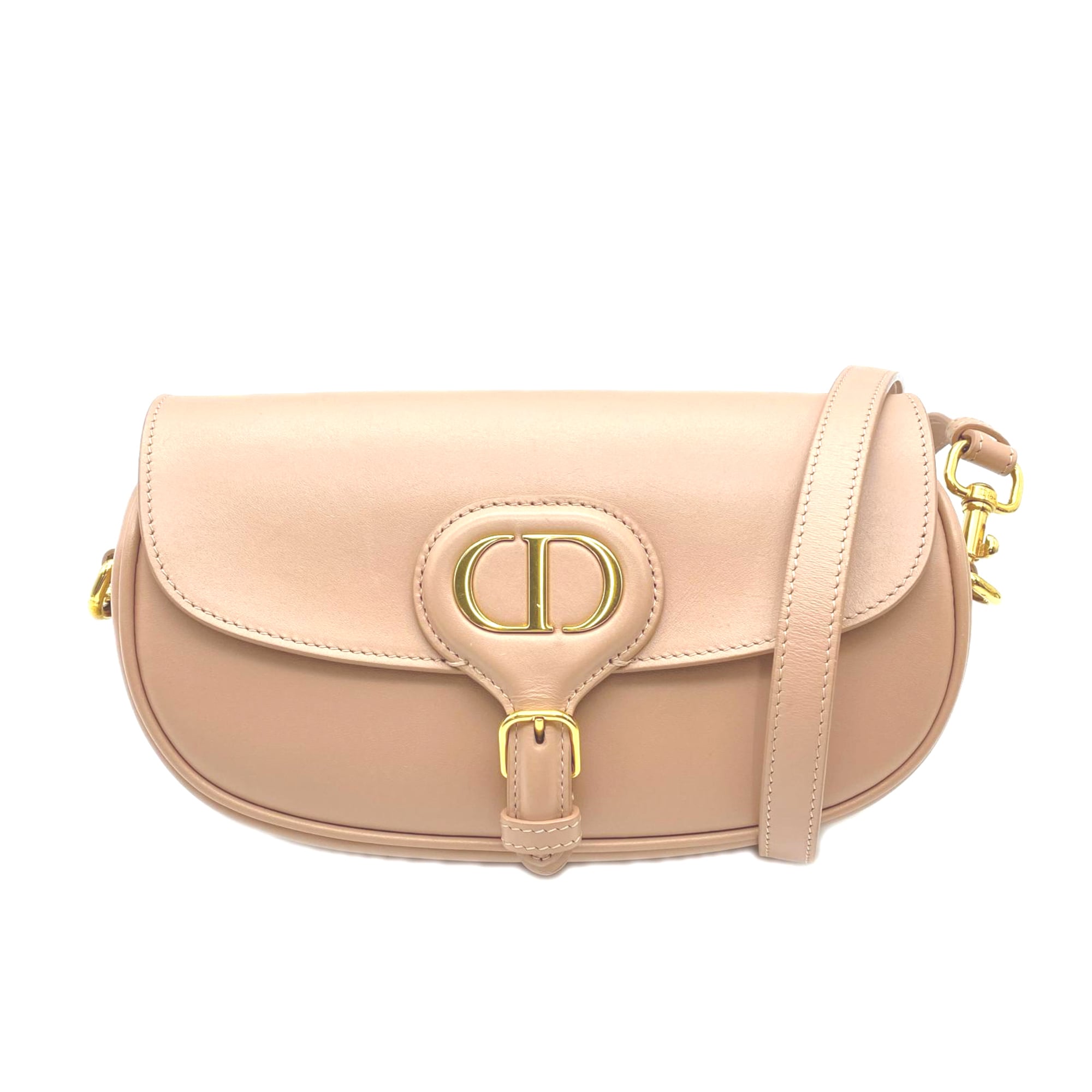 Christian Dior Pink Beige Leather Shoulder Bag (Pre-Owned)
