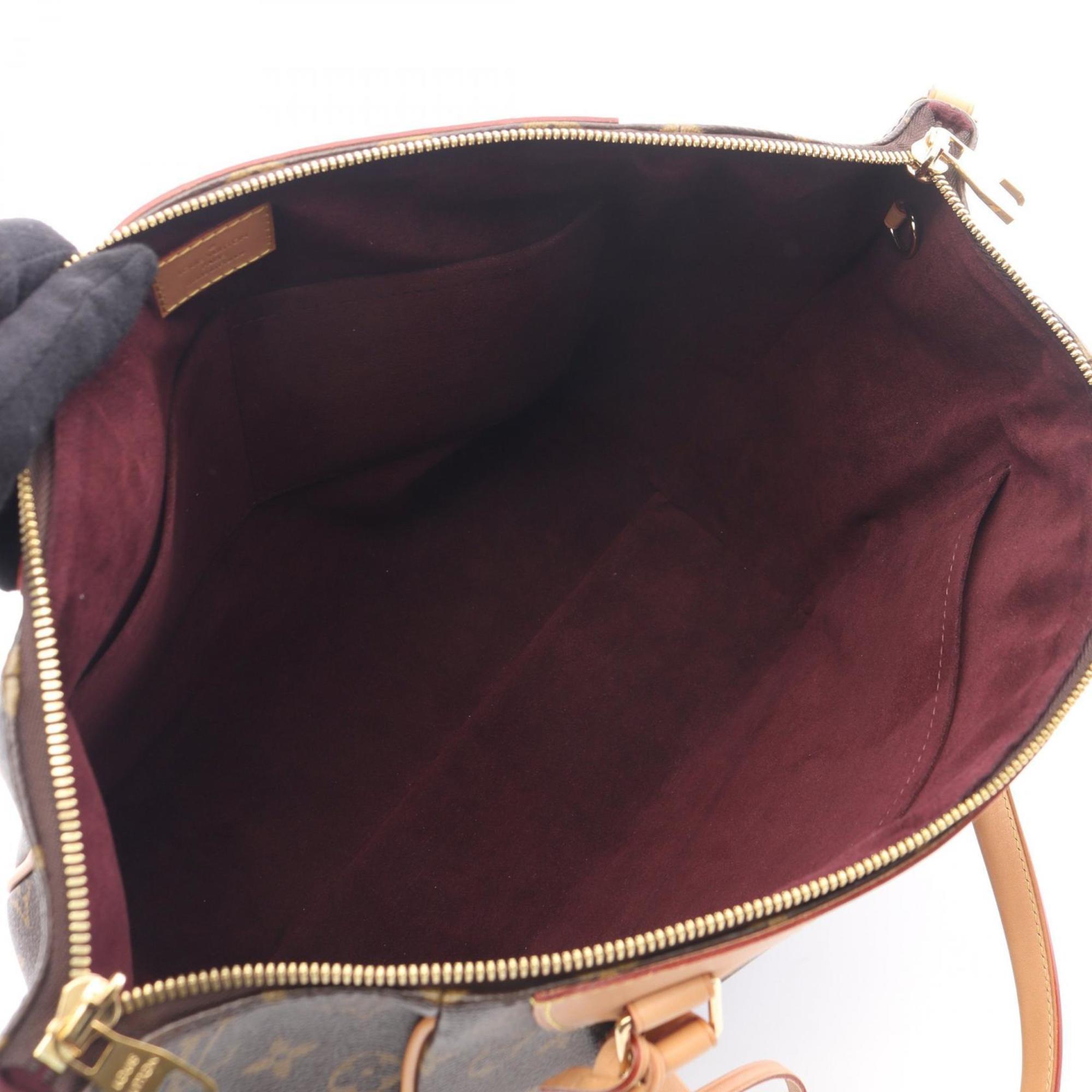 Louis Vuitton Brown Monogram Coated Canvas Leather Handbag Tote Bag (Pre-Owned)