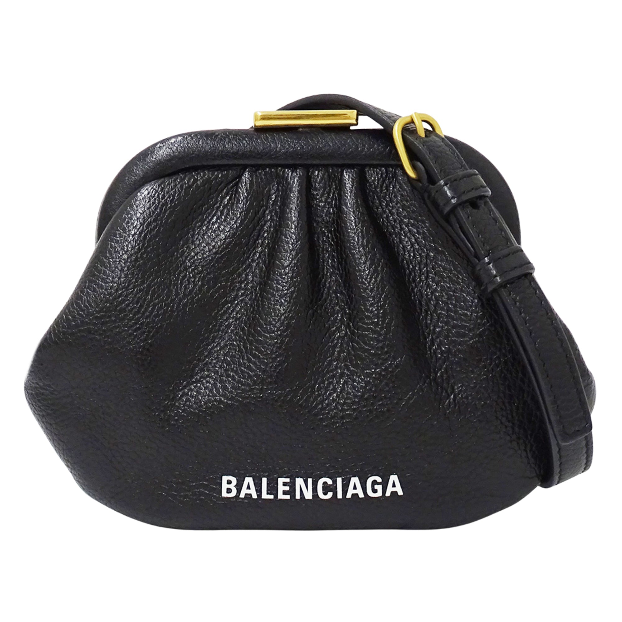 Balenciaga Black Leather Chain/Shoulder Wallet (Pre-Owned)