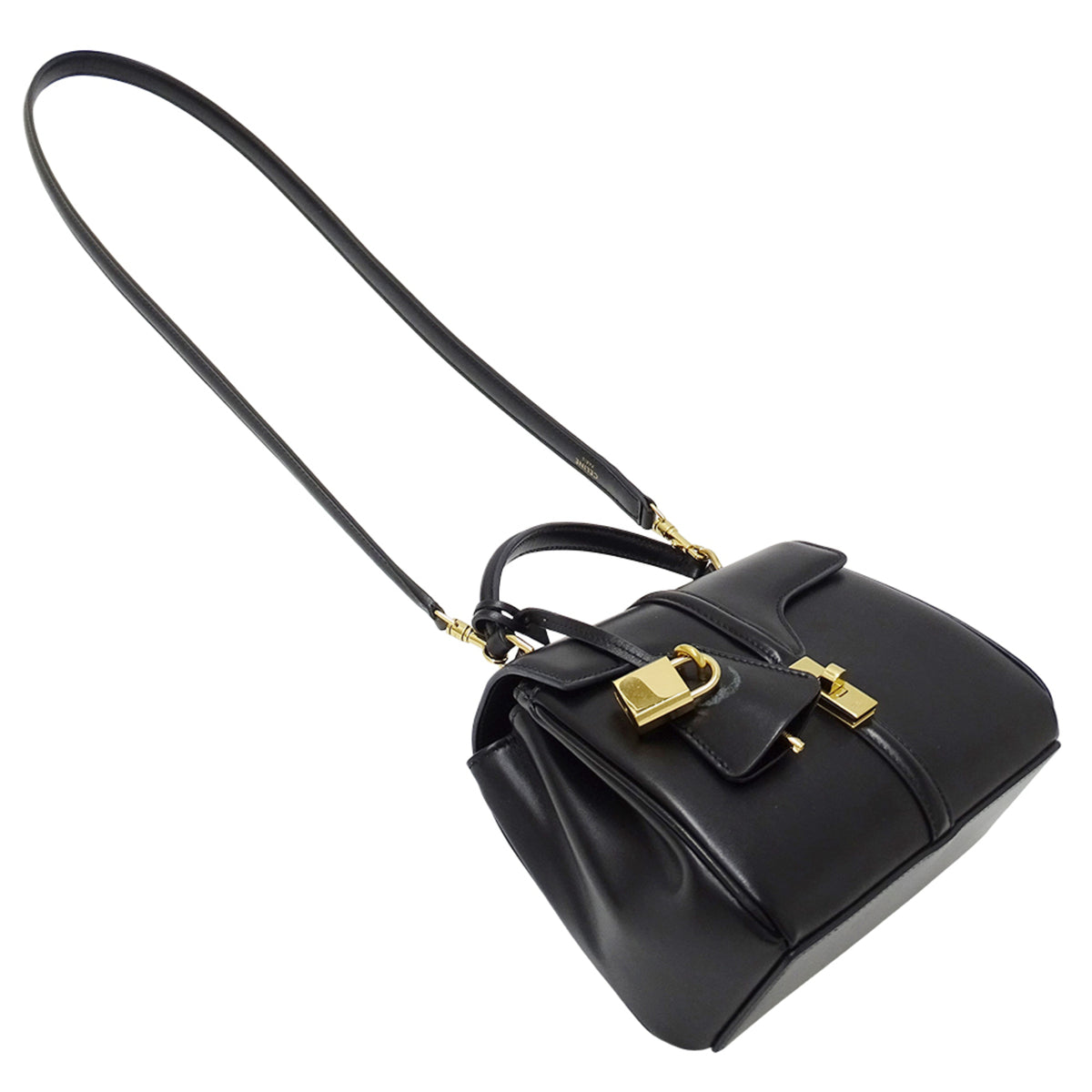 Celine Black Leather Handbag Shoulder Bag (Pre-Owned)