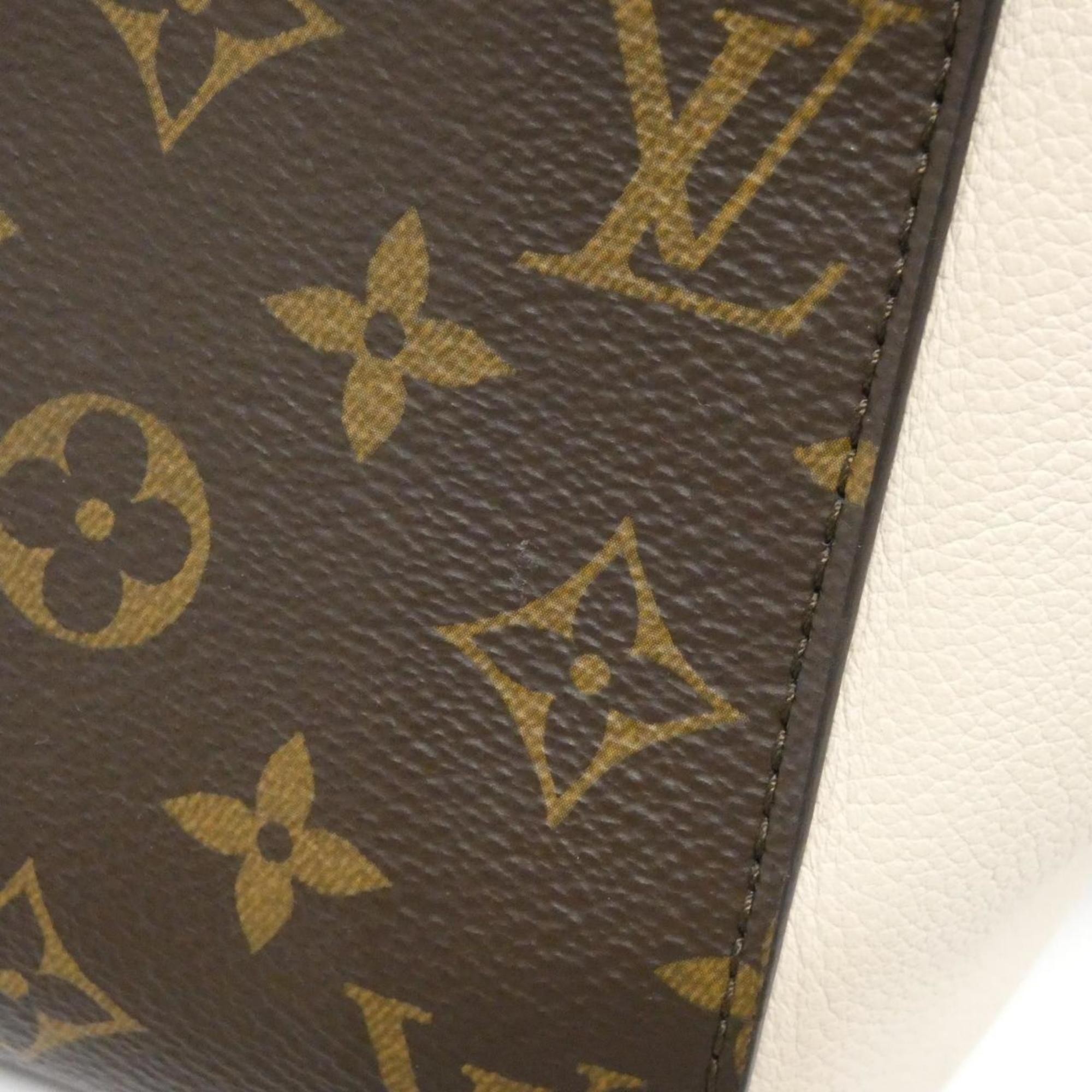 Louis Vuitton Monogram Black Cerise Cream Coated Canvas Leather Handbag (Pre-Owned)