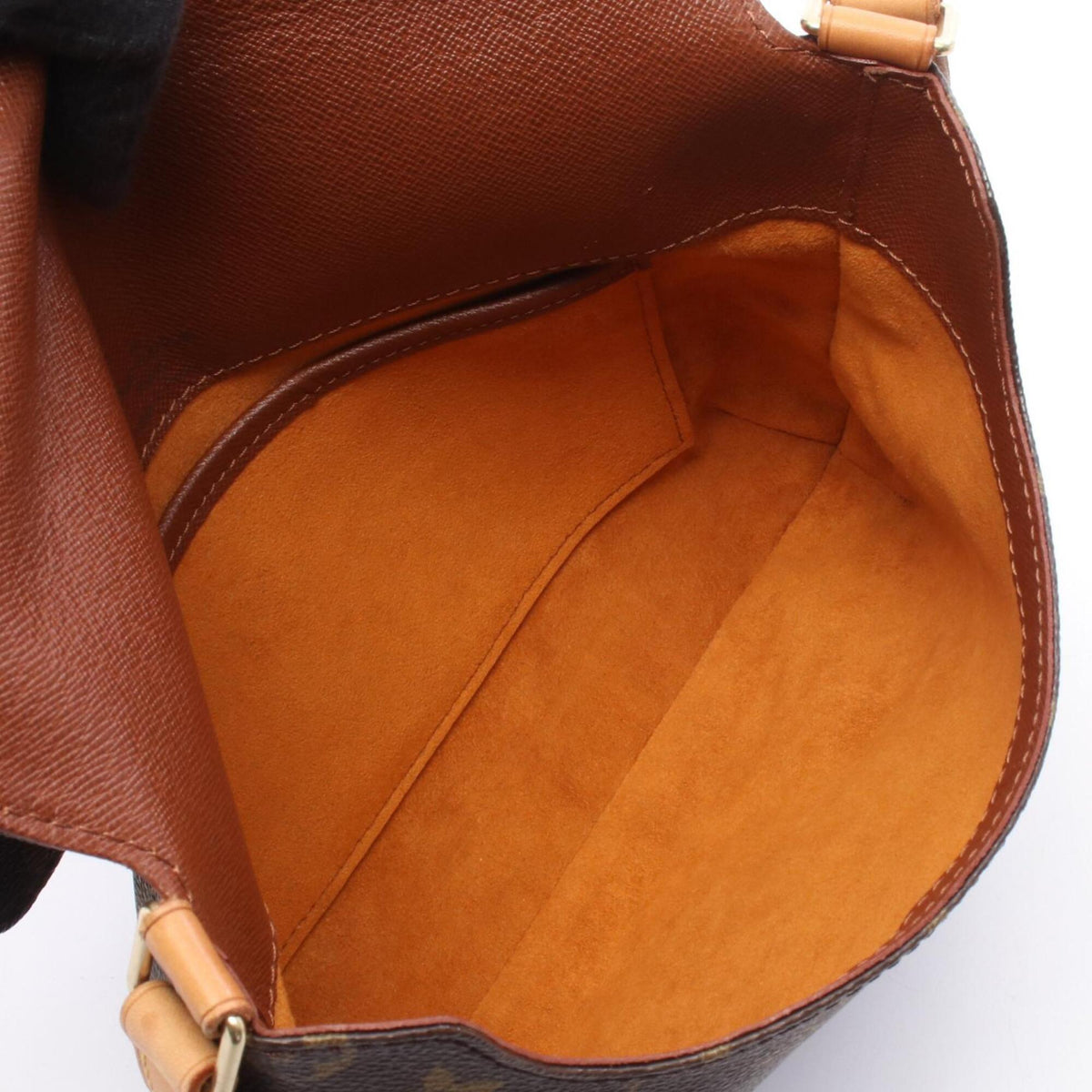 Louis Vuitton Brown Coated Canvas Leather Handbag Shoulder Bag (Pre-Owned)