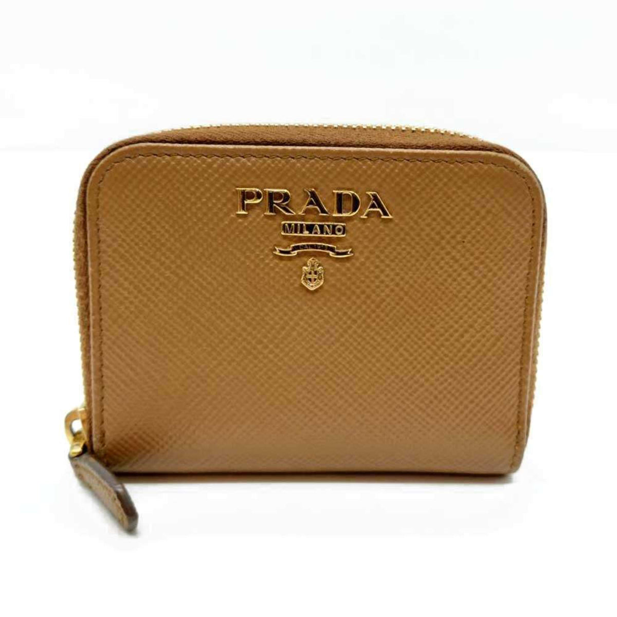 Prada Brown Leather Coin Purse/Coin Case (Pre-Owned)