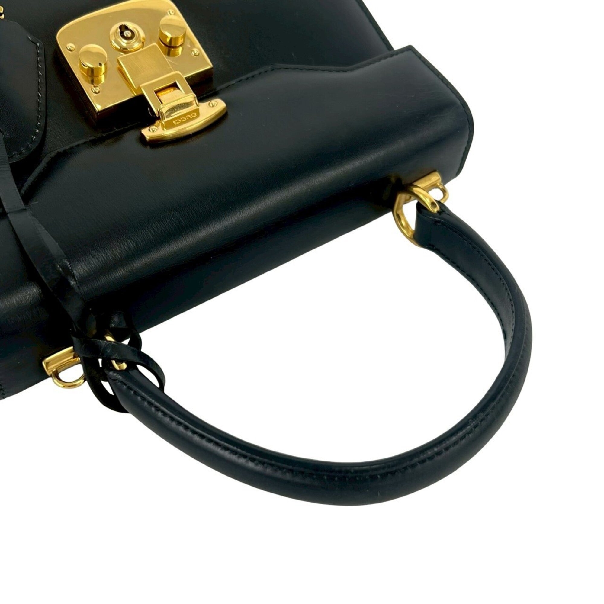 Gucci Black Leather Handbag Shoulder Bag (Pre-Owned)