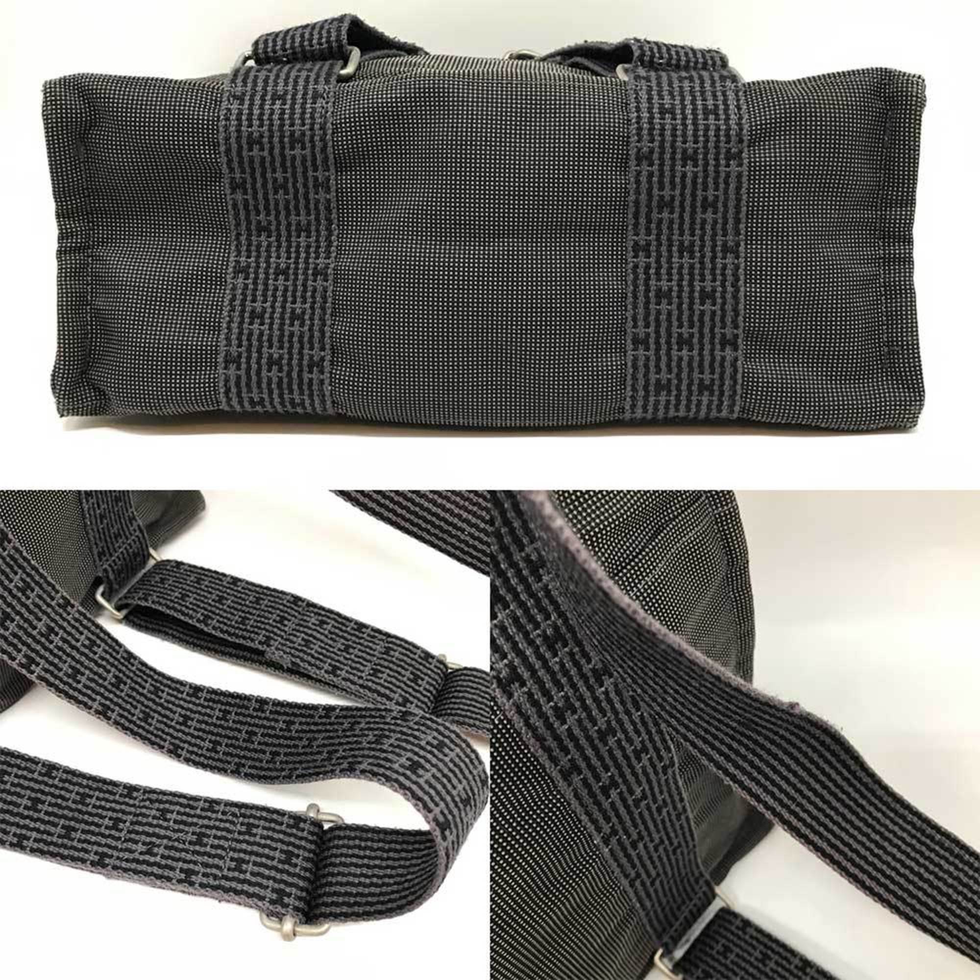 Hermes Gray Canvas Backpack (Pre-Owned)