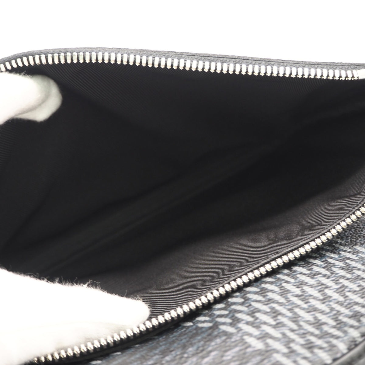 Louis Vuitton Black Gray Coated Canvas Leather Shoulder Bag (Pre-Owned)