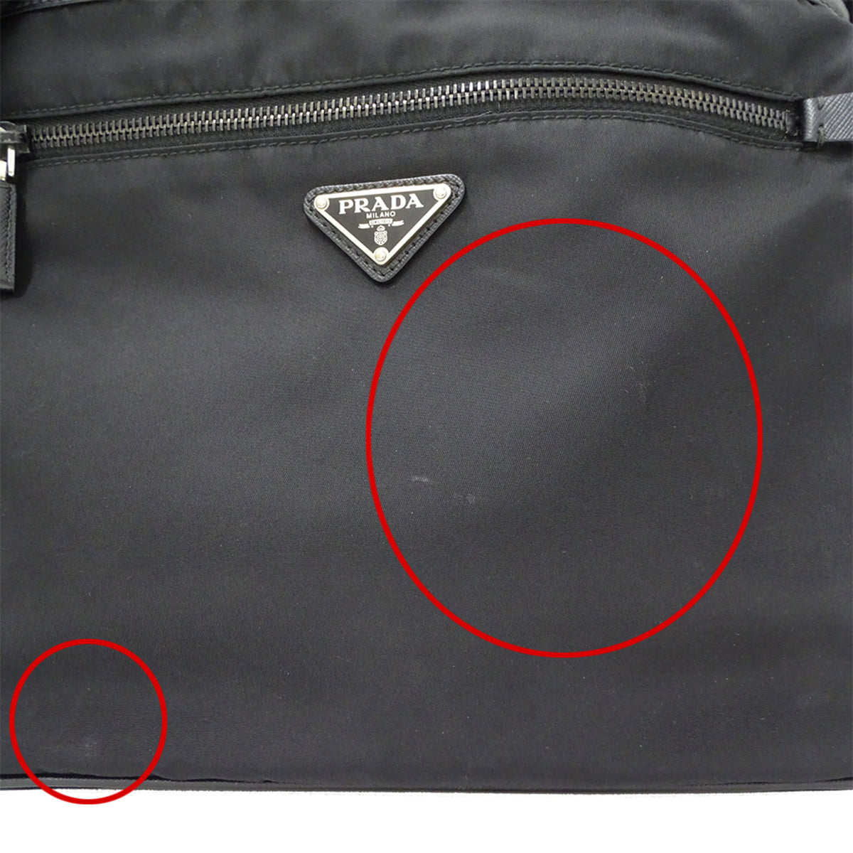 Prada Black Nylon Handbag Shoulder Bag (Pre-Owned)