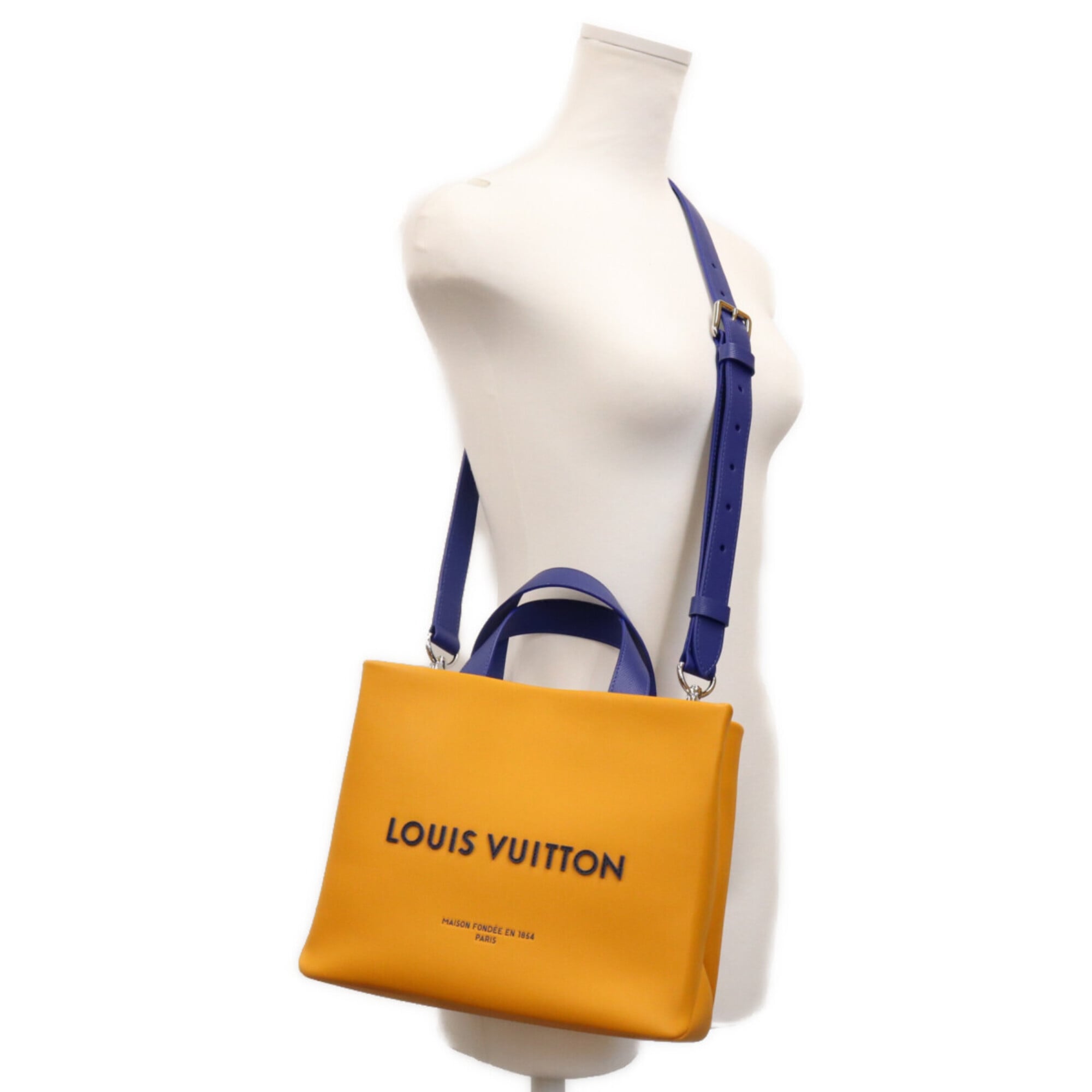 Louis Vuitton Blue Orange Leather Shoulder Bag (Pre-Owned)