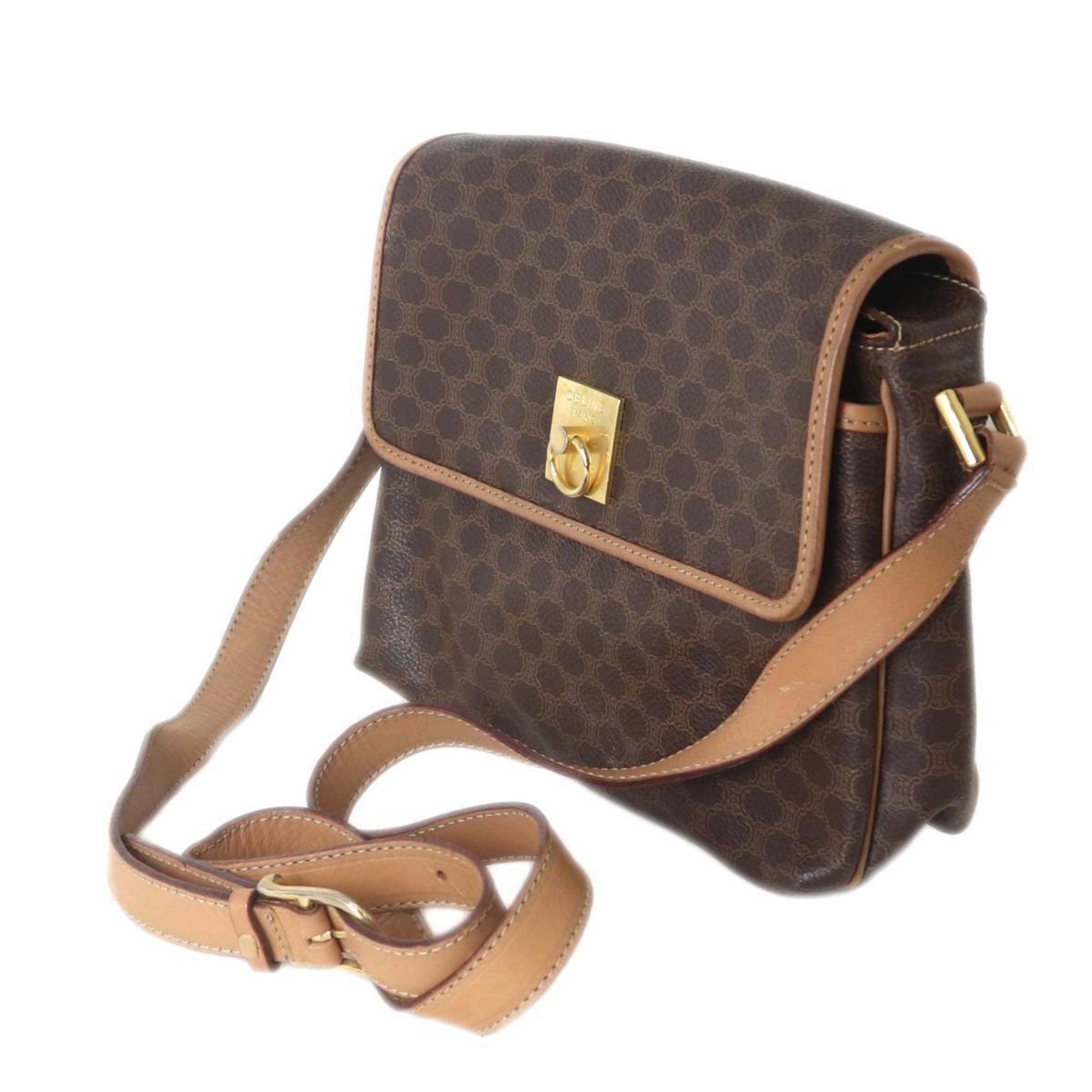 Celine Brown Pvc Leather Shoulder Bag (Pre-Owned)