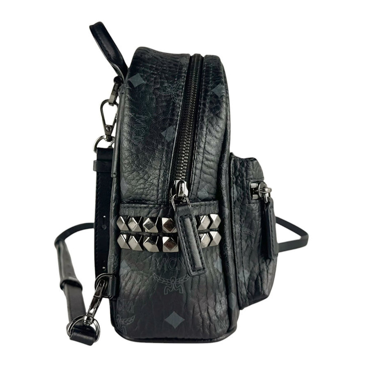 Mcm Black Leather Backpack (Pre-Owned)