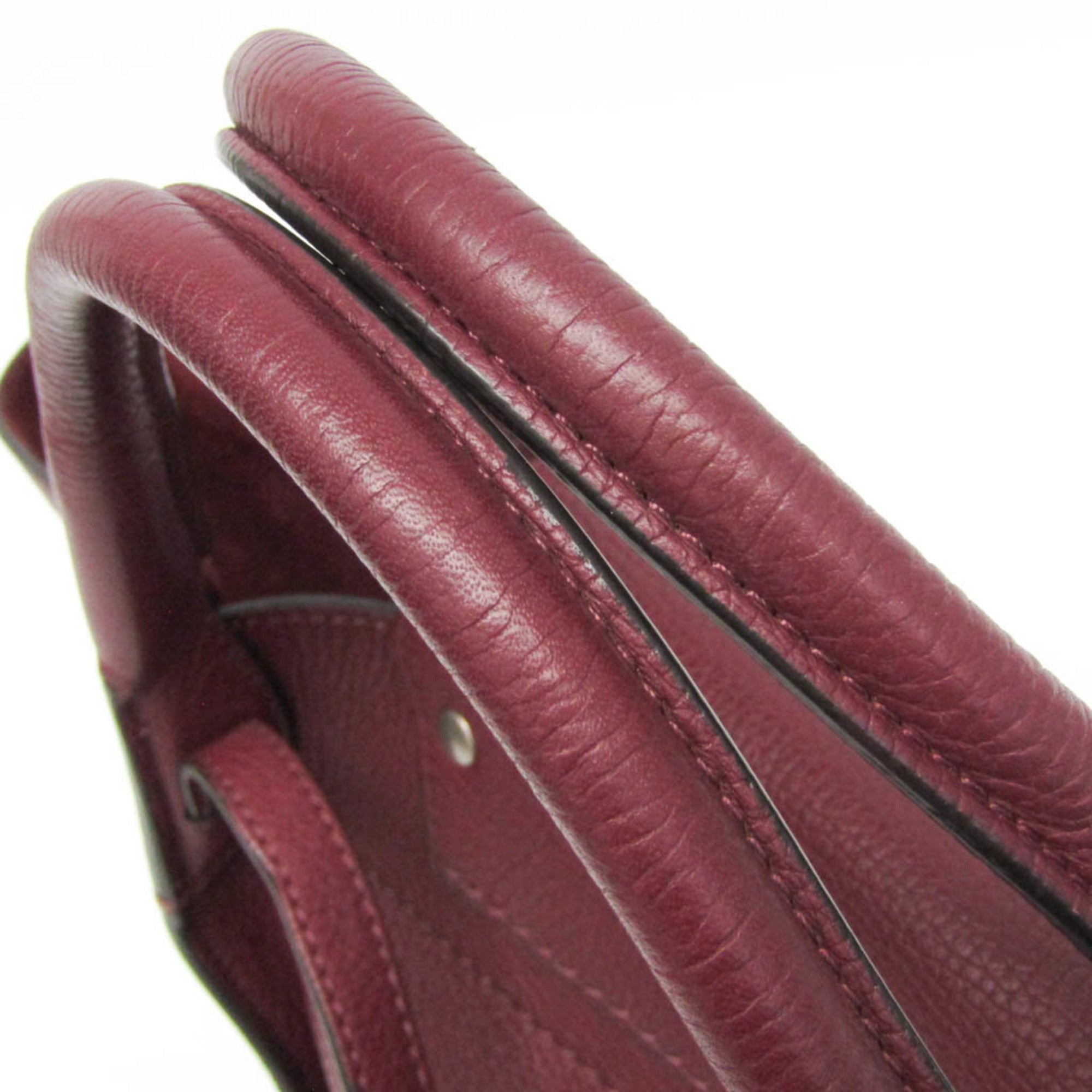 Celine Big Bag Smooth Leather Burgundy Leather Handbag (Pre-Owned)
