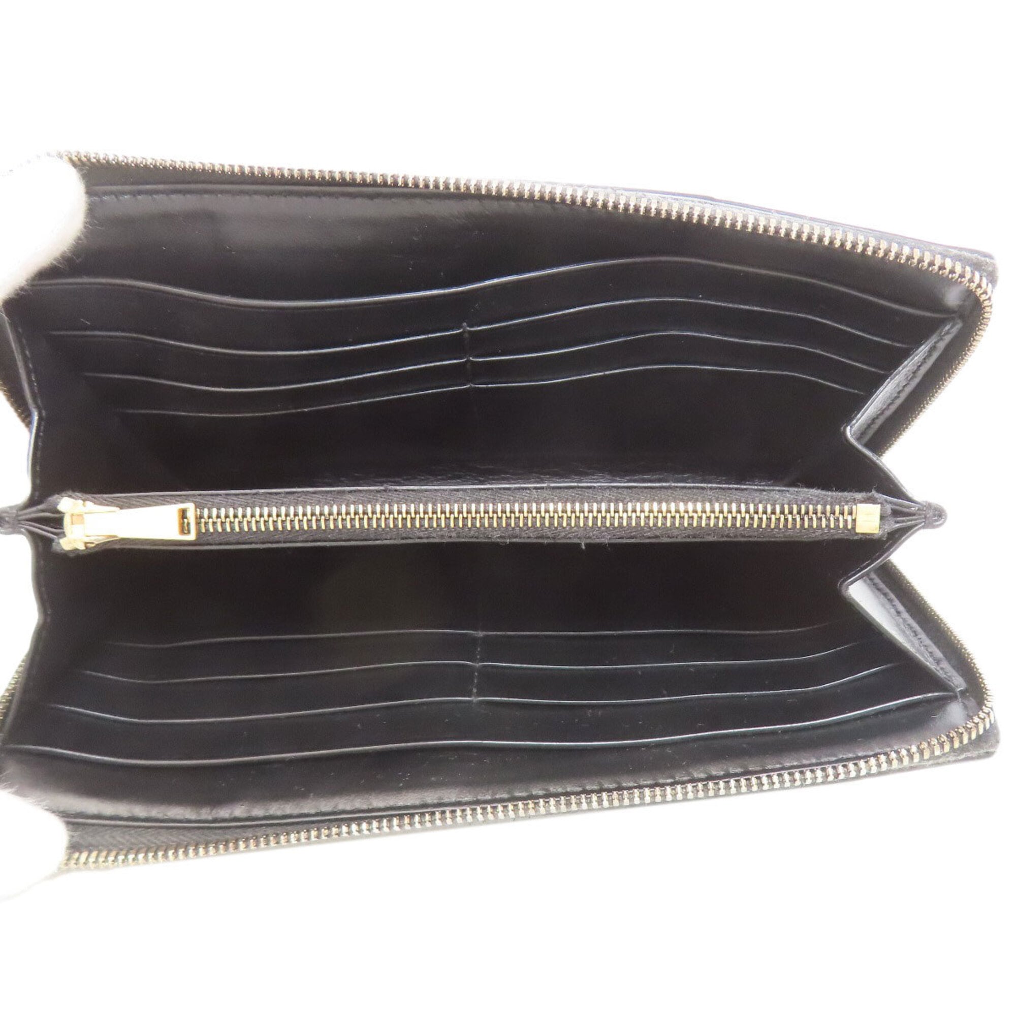 Bottega Veneta Black Leather Long Wallet (Bi-Fold) (Pre-Owned)