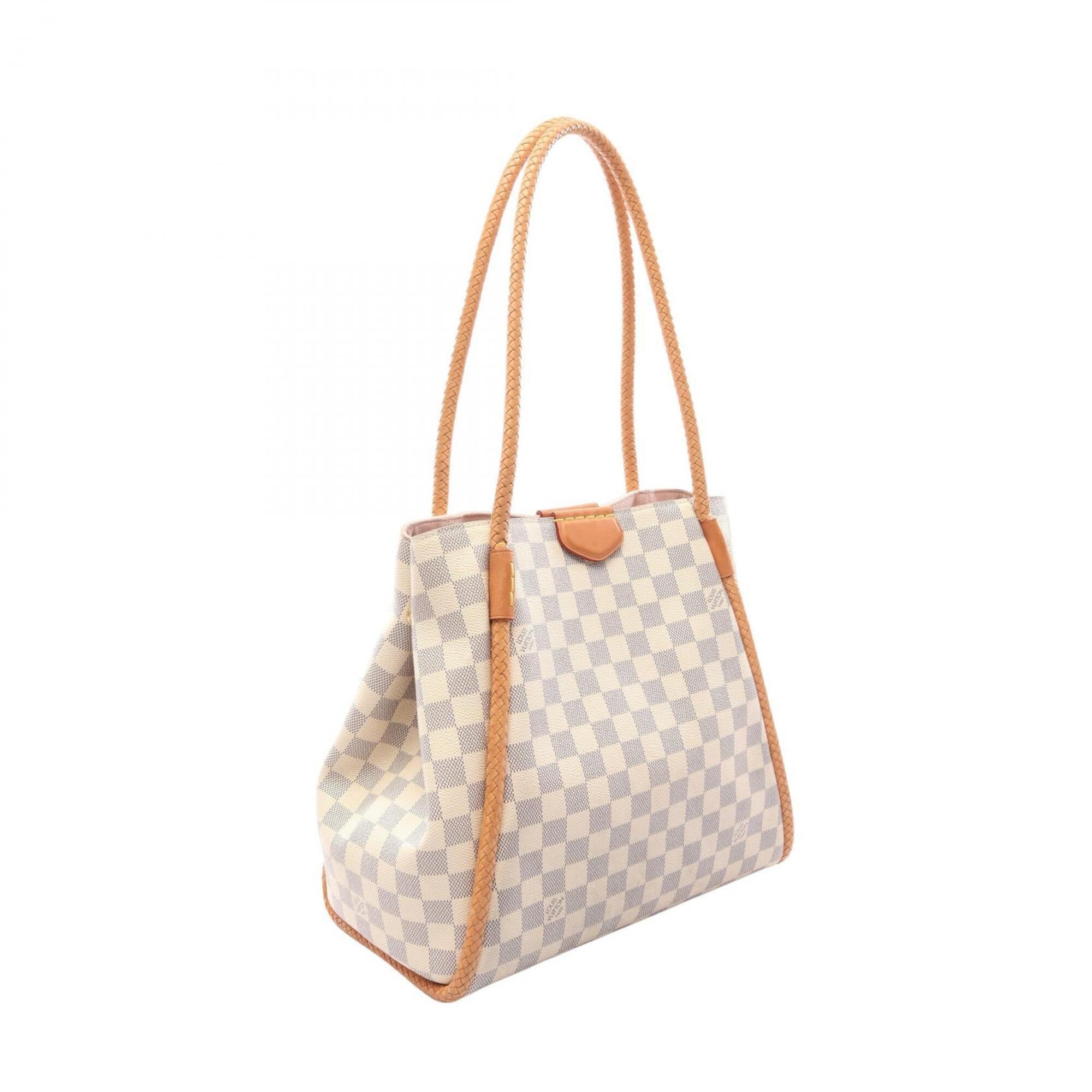 Louis Vuitton Damier Azur White Coated Canvas Leather Tote Bag (Pre-Owned)