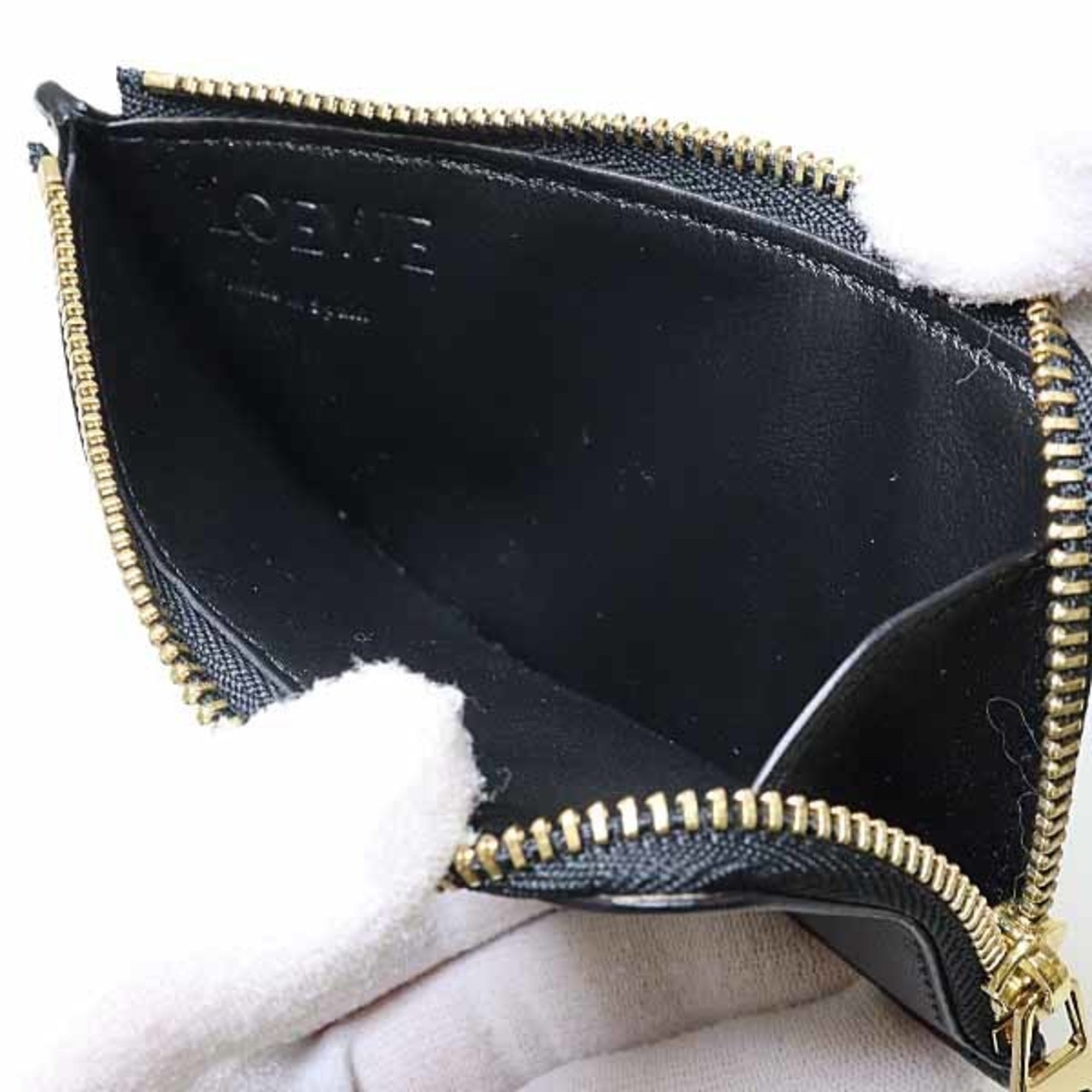 Loewe Black Leather Coin Purse/Coin Case (Pre-Owned)