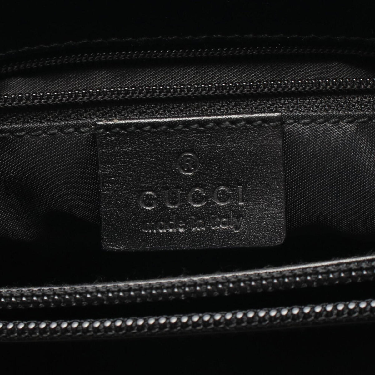 Gucci Black Leather Nylon Canvas Handbag Tote Bag (Pre-Owned)
