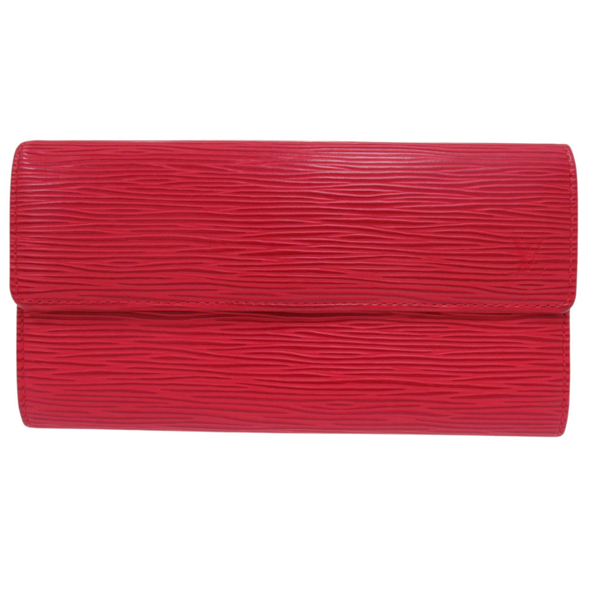 Louis Vuitton Epi Castilian Red Epi Leather Long Wallet (Tri-Fold) (Pre-Owned)