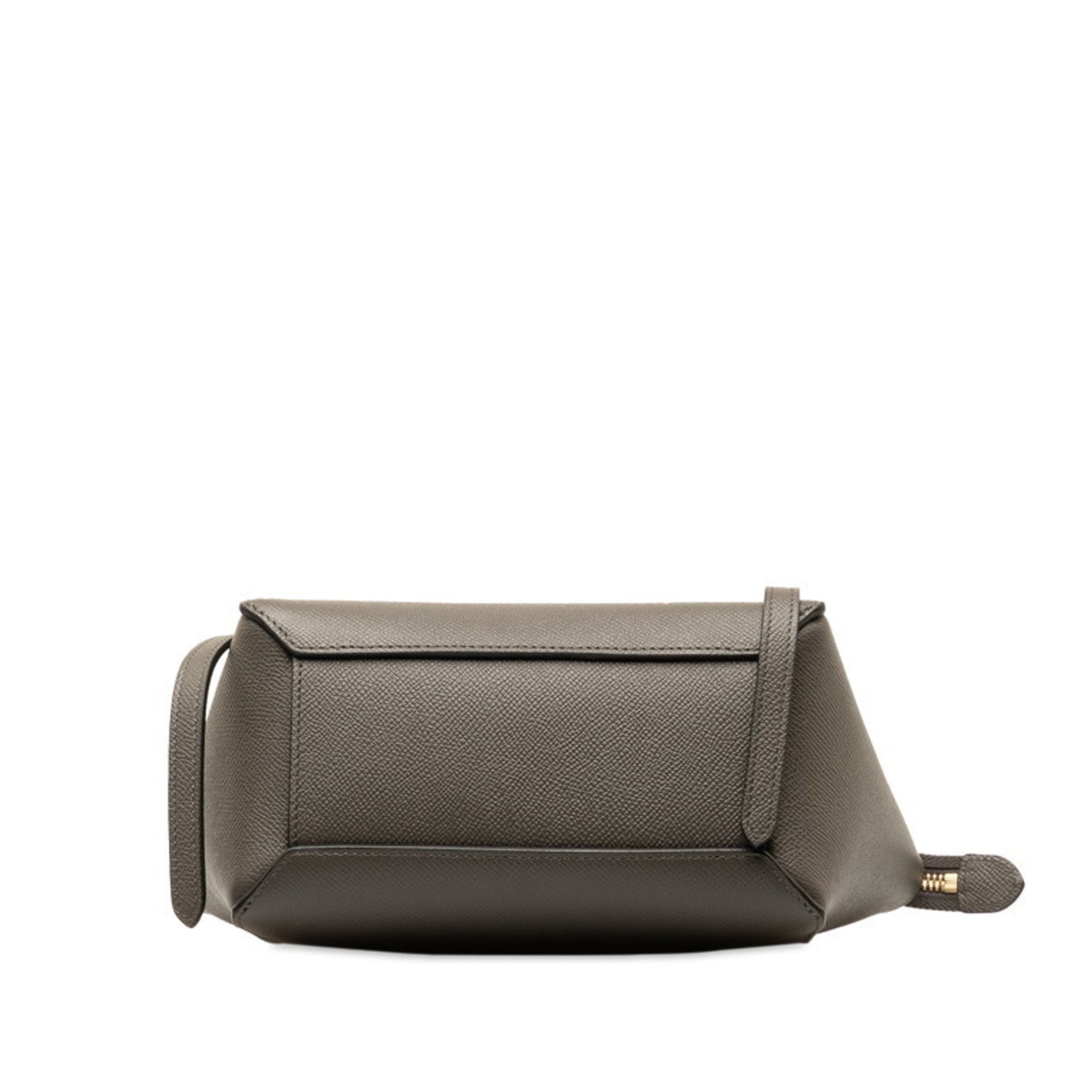 Celine Gray Leather Handbag Shoulder Bag (Pre-Owned)