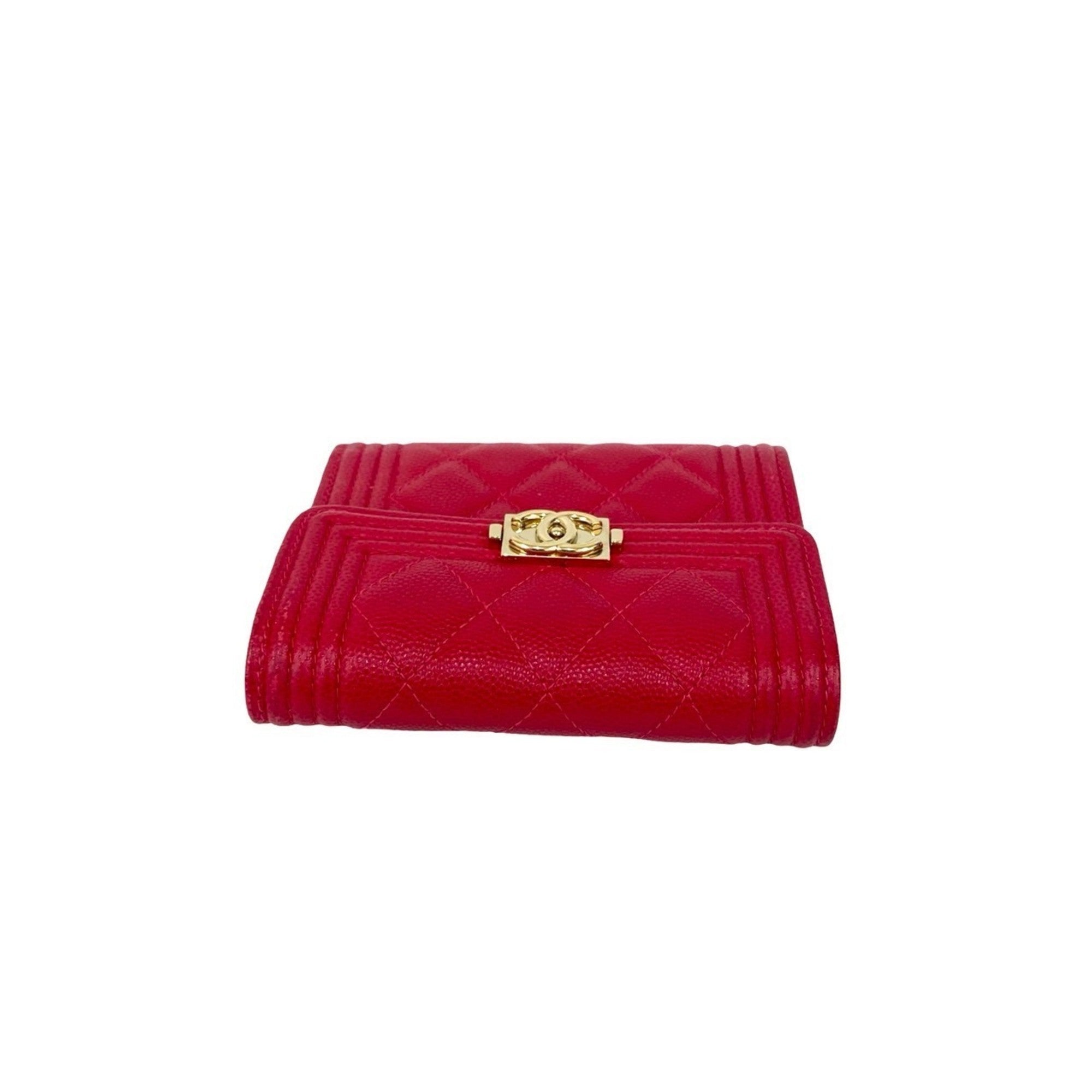 Chanel Pink Grained Calfskin Wallet (Tri-Fold) (Pre-Owned)