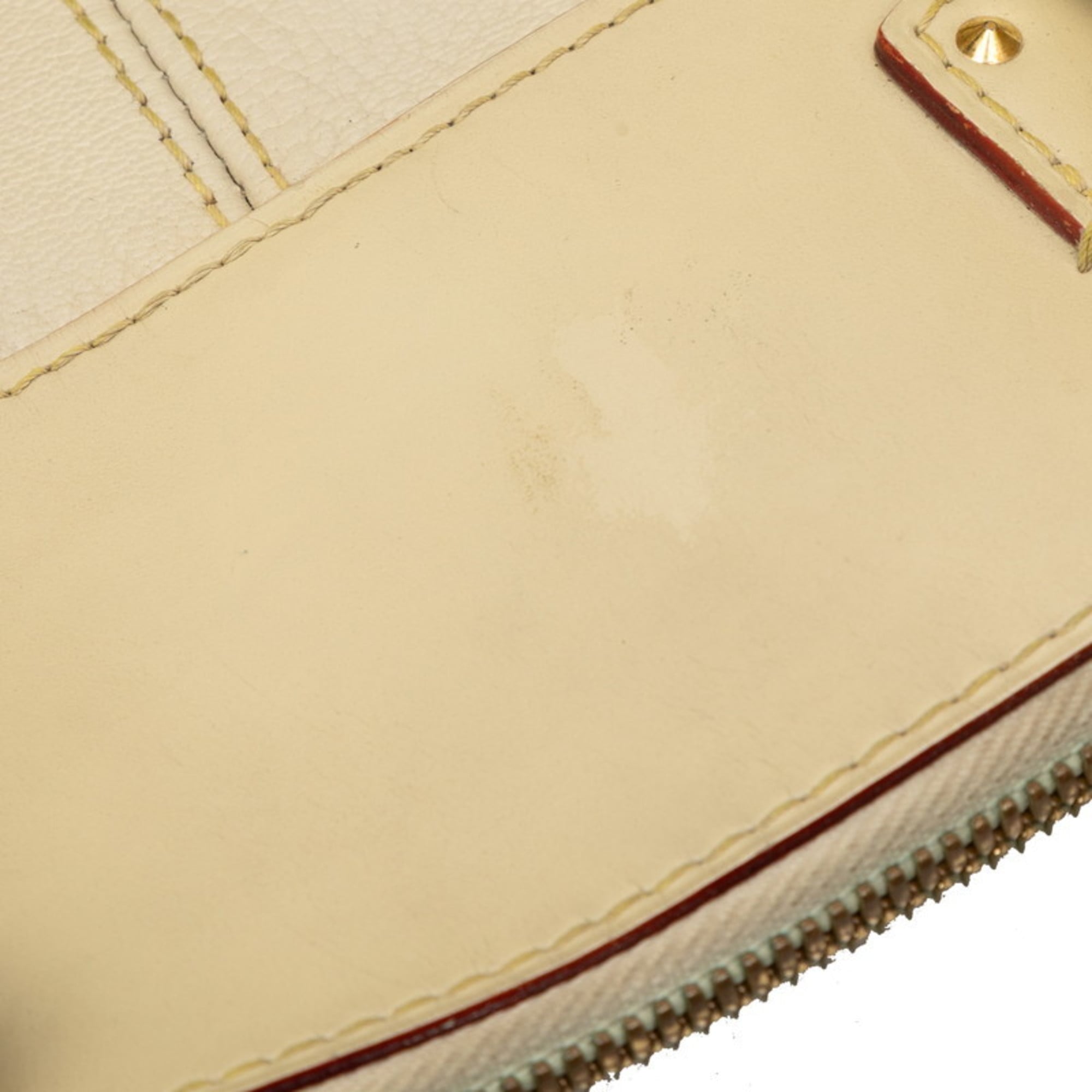 Louis Vuitton Beige Ivory Leather Handbag (Pre-Owned)
