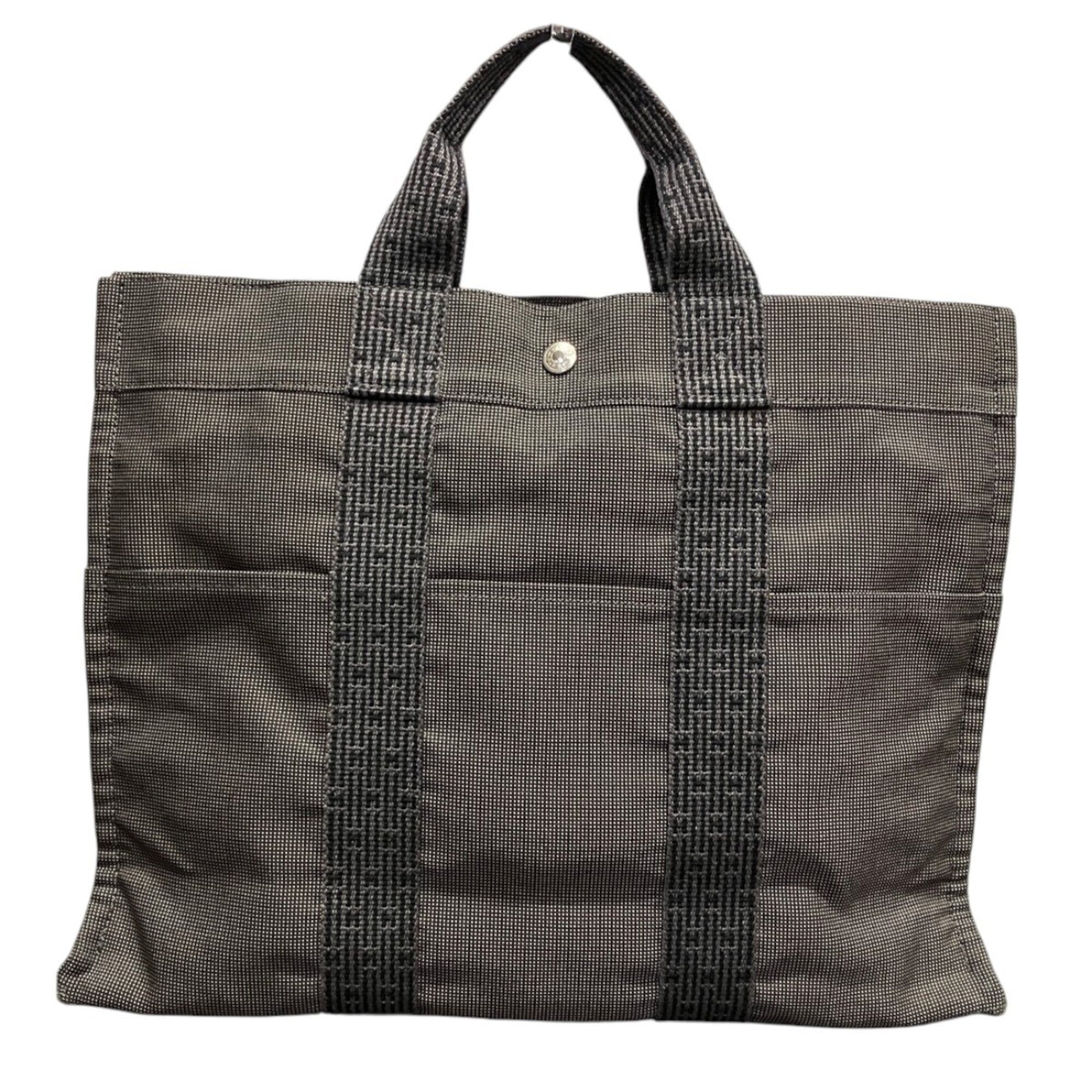 Hermes Gray Canvas Tote Bag (Pre-Owned)