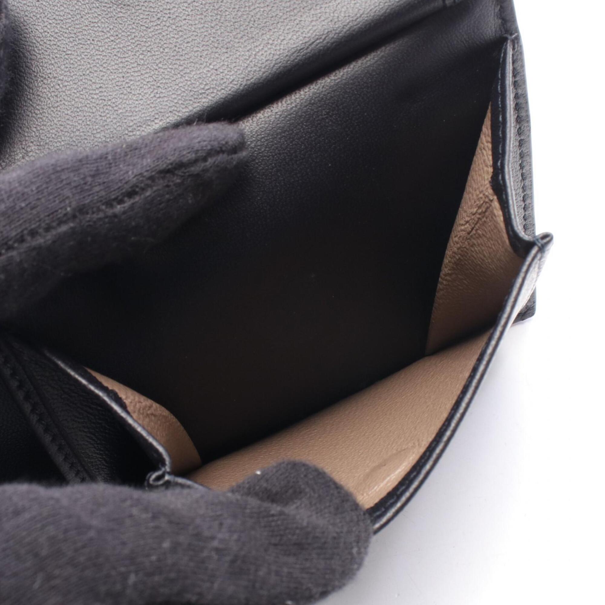 Bottega Veneta Black Gray Intrecciato Wallet (Bi-Fold) (Pre-Owned)