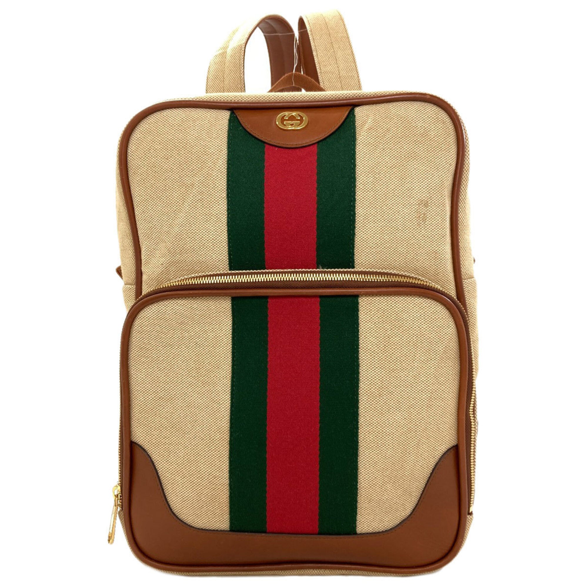 Gucci Brown Canvas Backpack (Pre-Owned)
