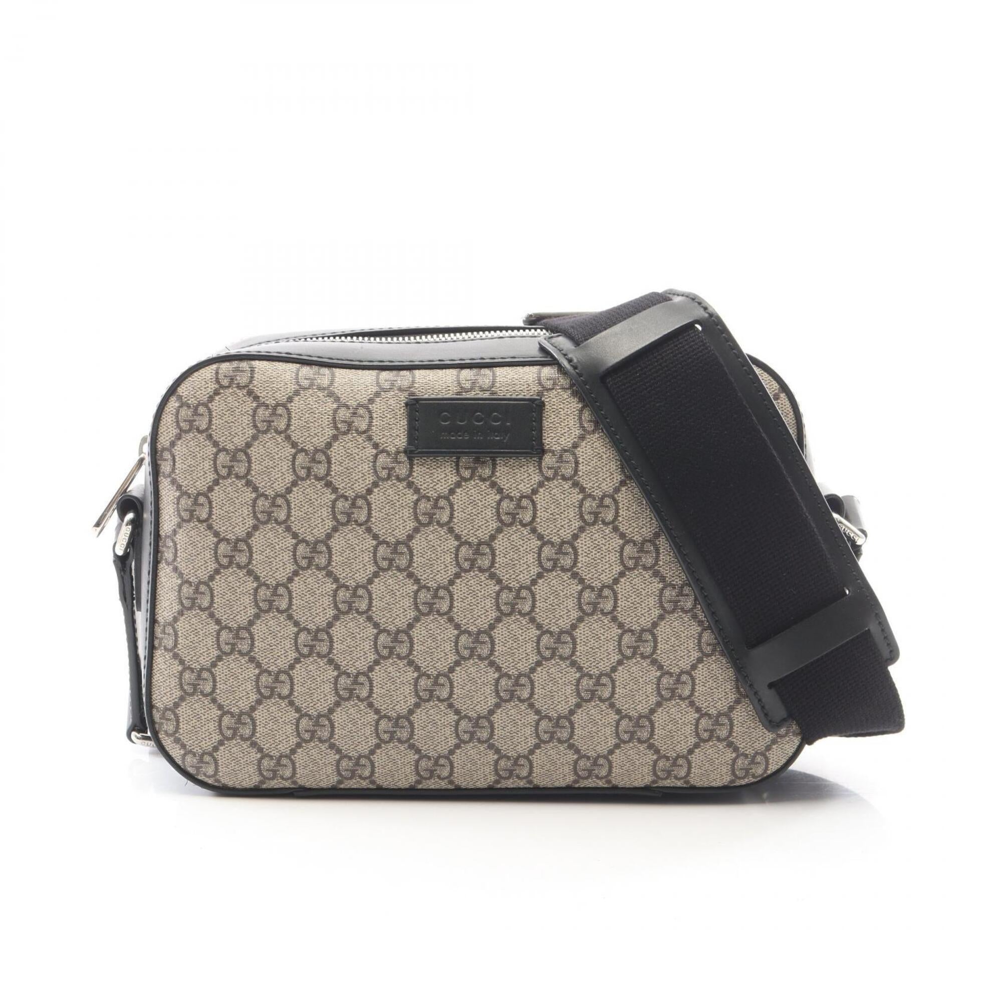 Gucci Beige Black Gg Supreme Handbag Shoulder Bag (Pre-Owned)