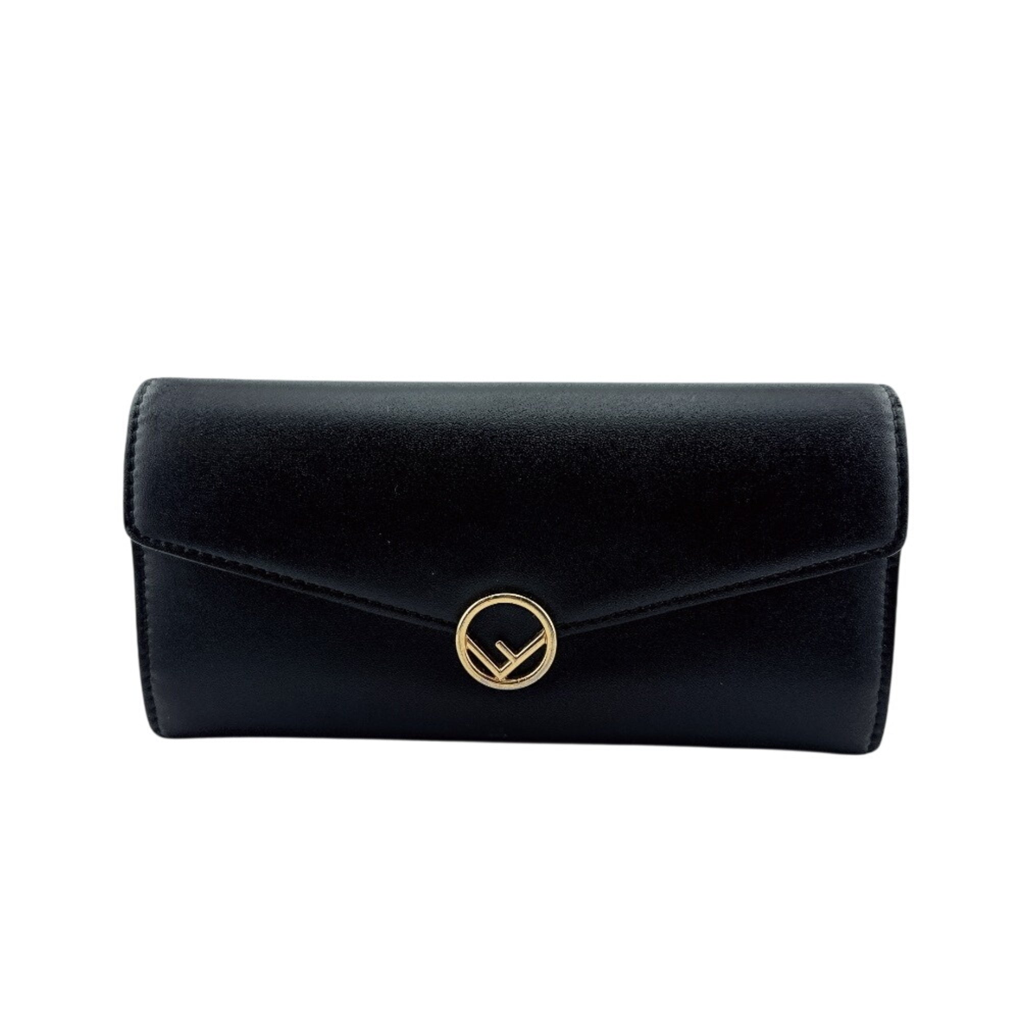 Fendi Black Leather Long Wallet (Bi-Fold) (Pre-Owned)