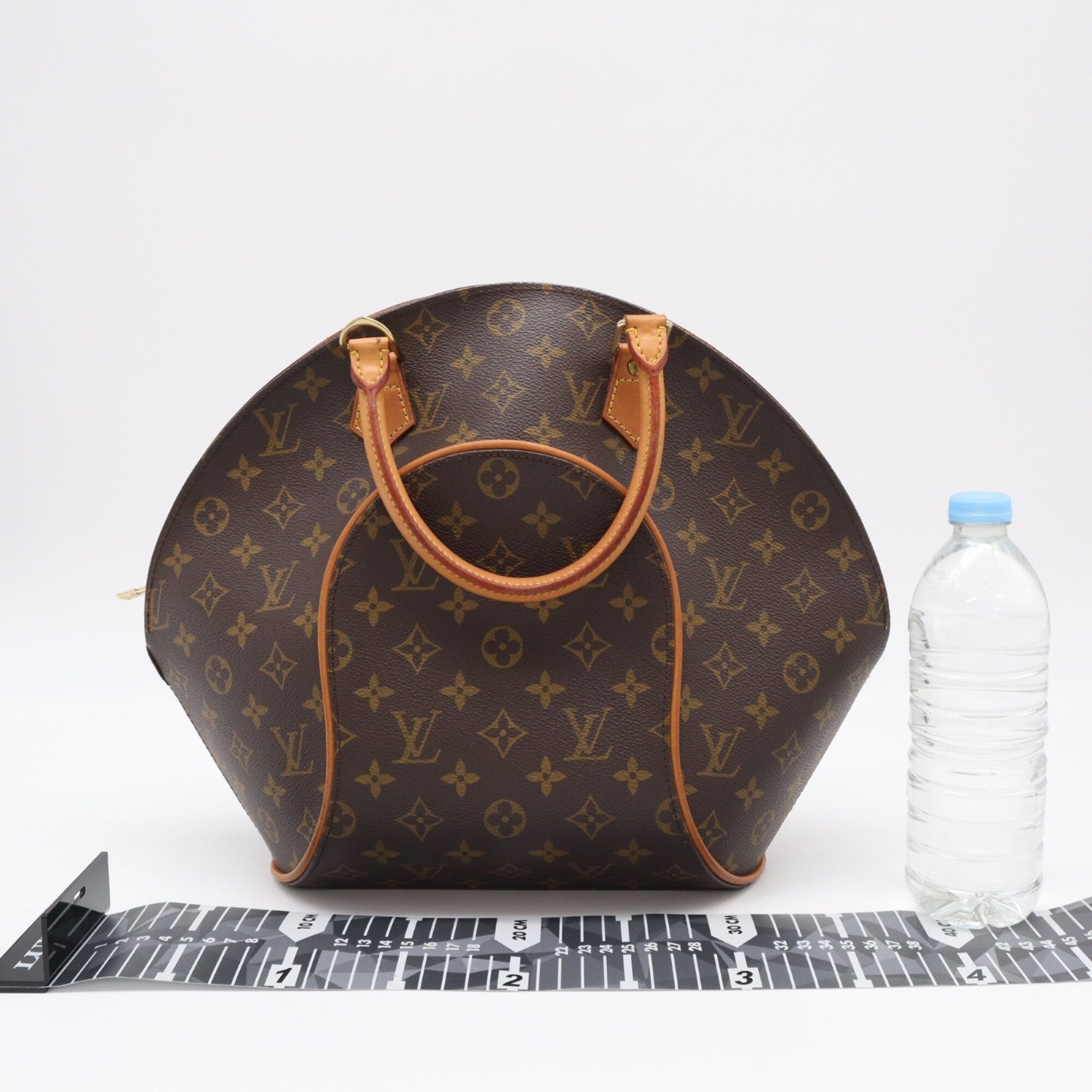 Louis Vuitton Beige Brown Monogram Coated Canvas Leather Handbag (Pre-Owned)