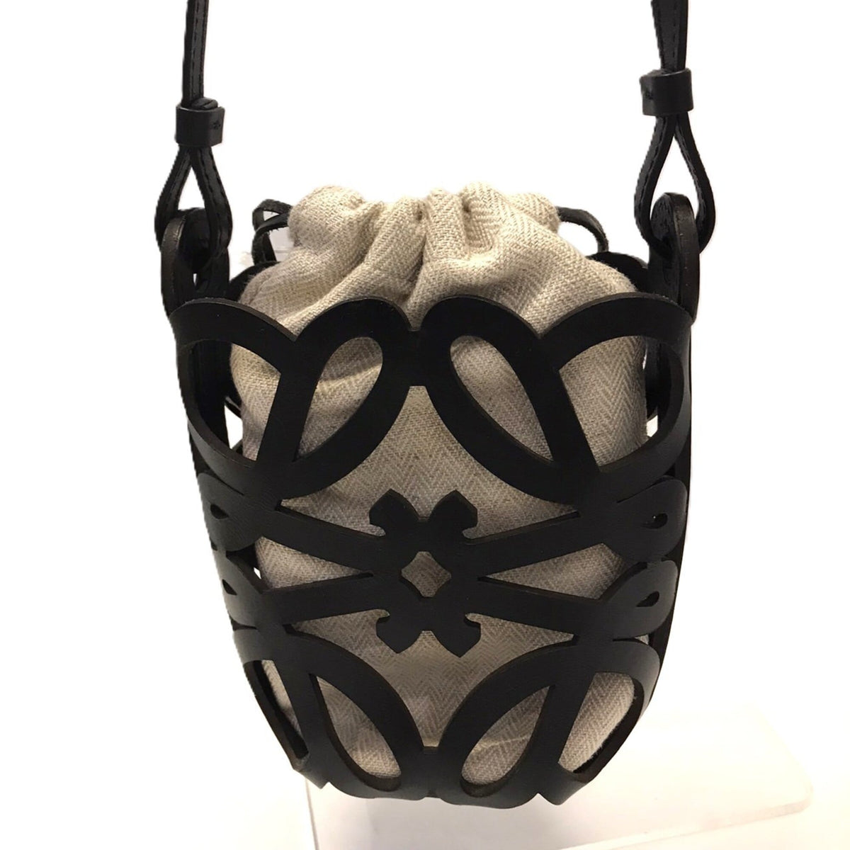 Loewe Black Canvas Leather Shoulder Bag (Pre-Owned)