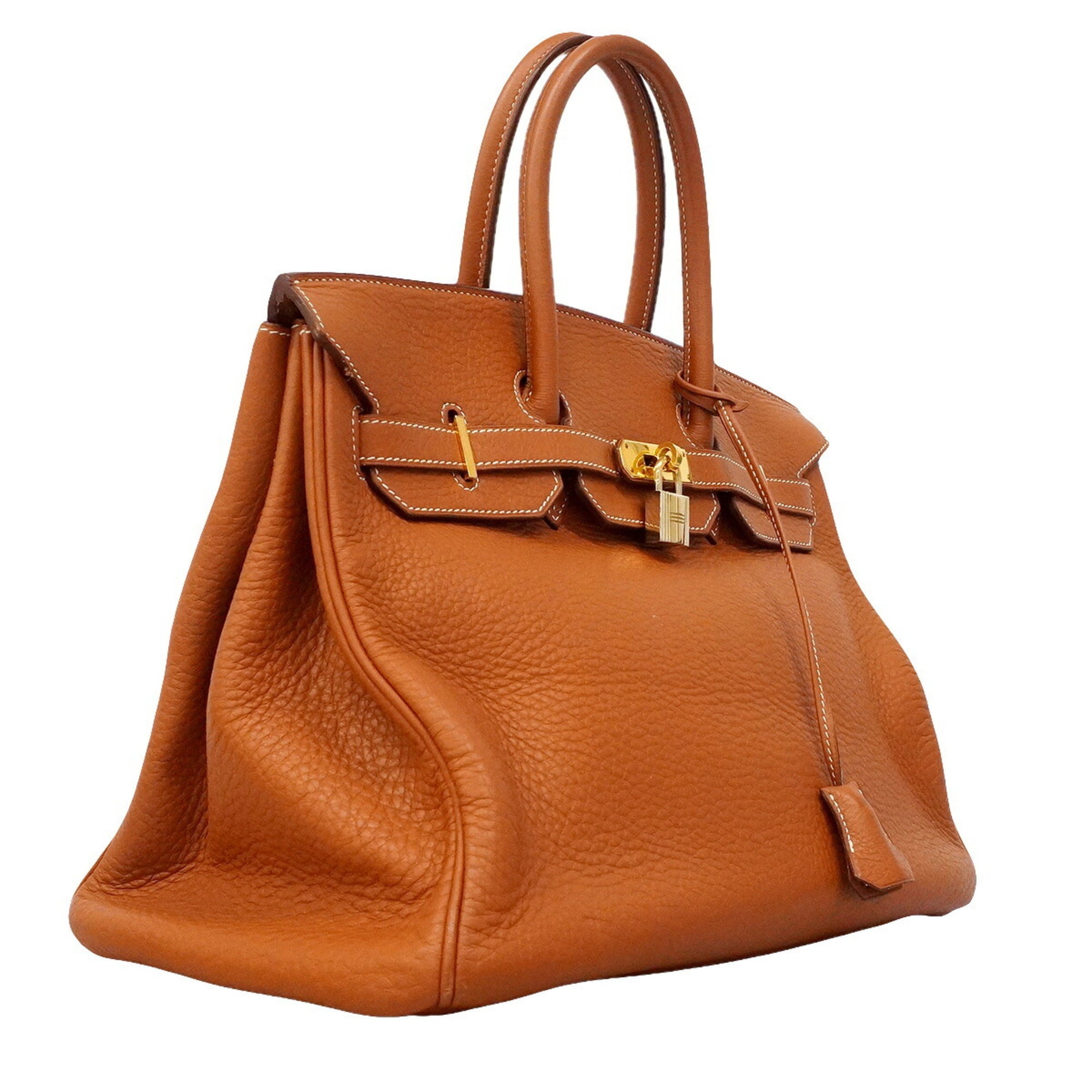 Hermes Natural Taurillon Clemence Leather Handbag (Pre-Owned)