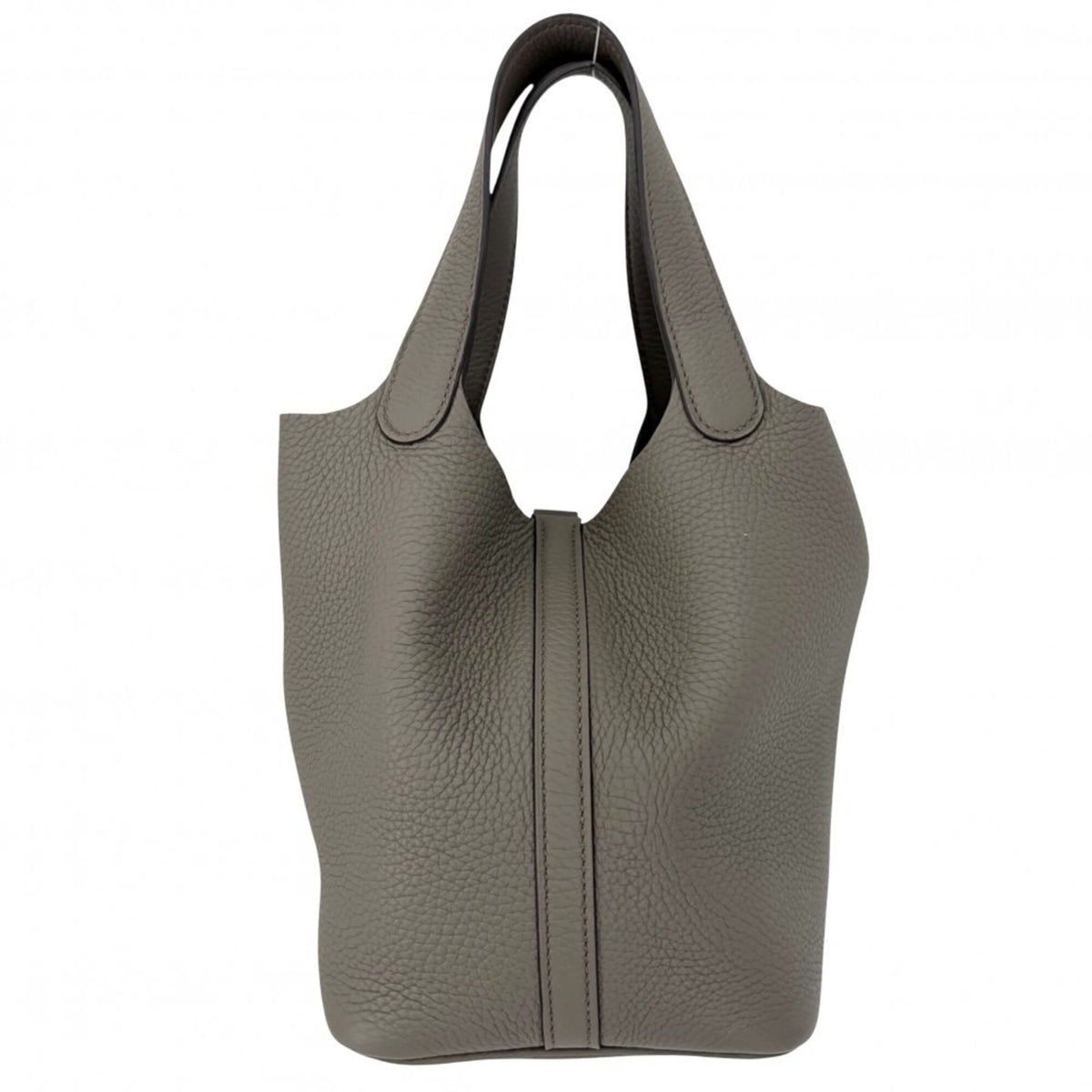 Hermes Gray Taurillon Clemence Leather Handbag (Pre-Owned)