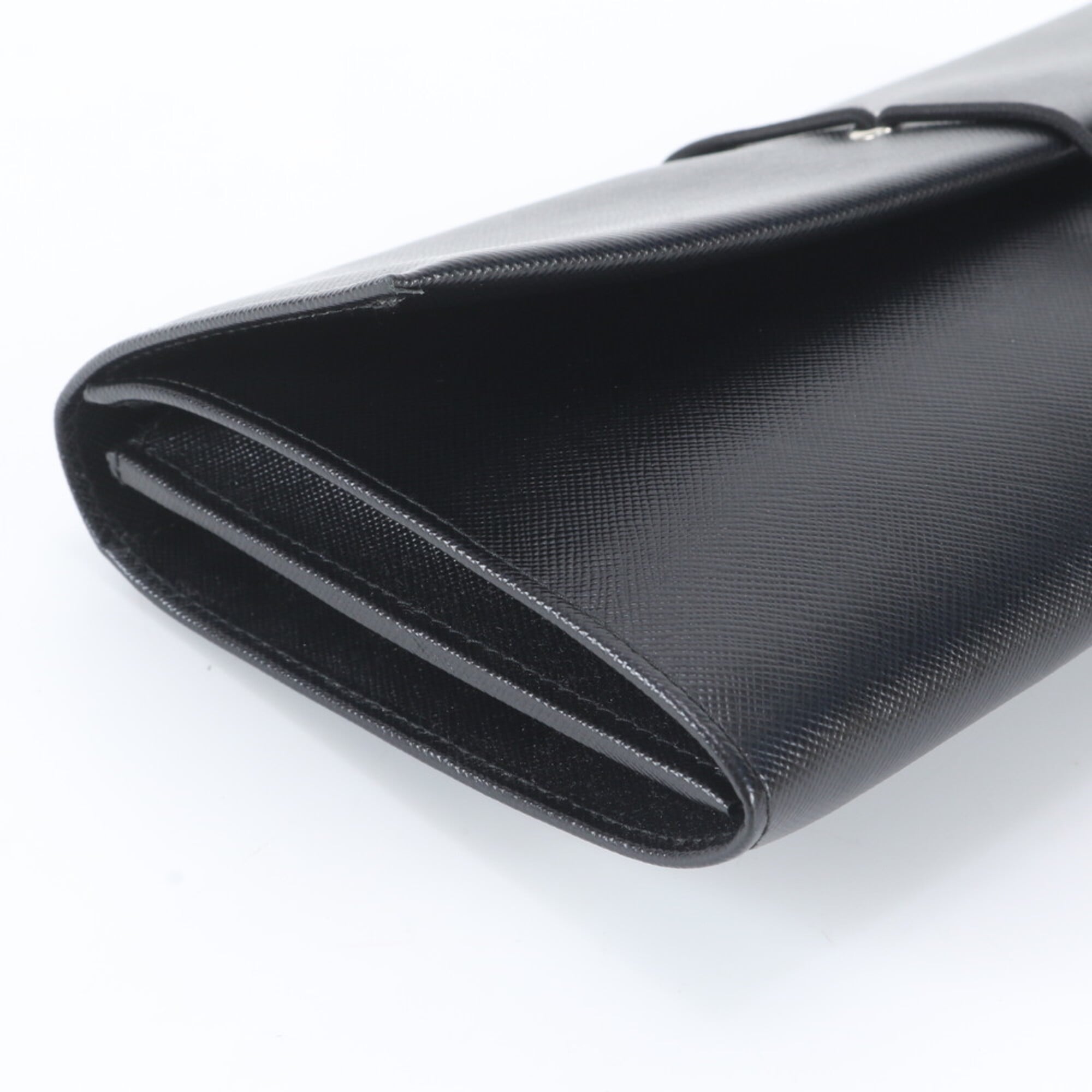 Prada Black Leather Clutch Bag Handbag Pouch (Pre-Owned)