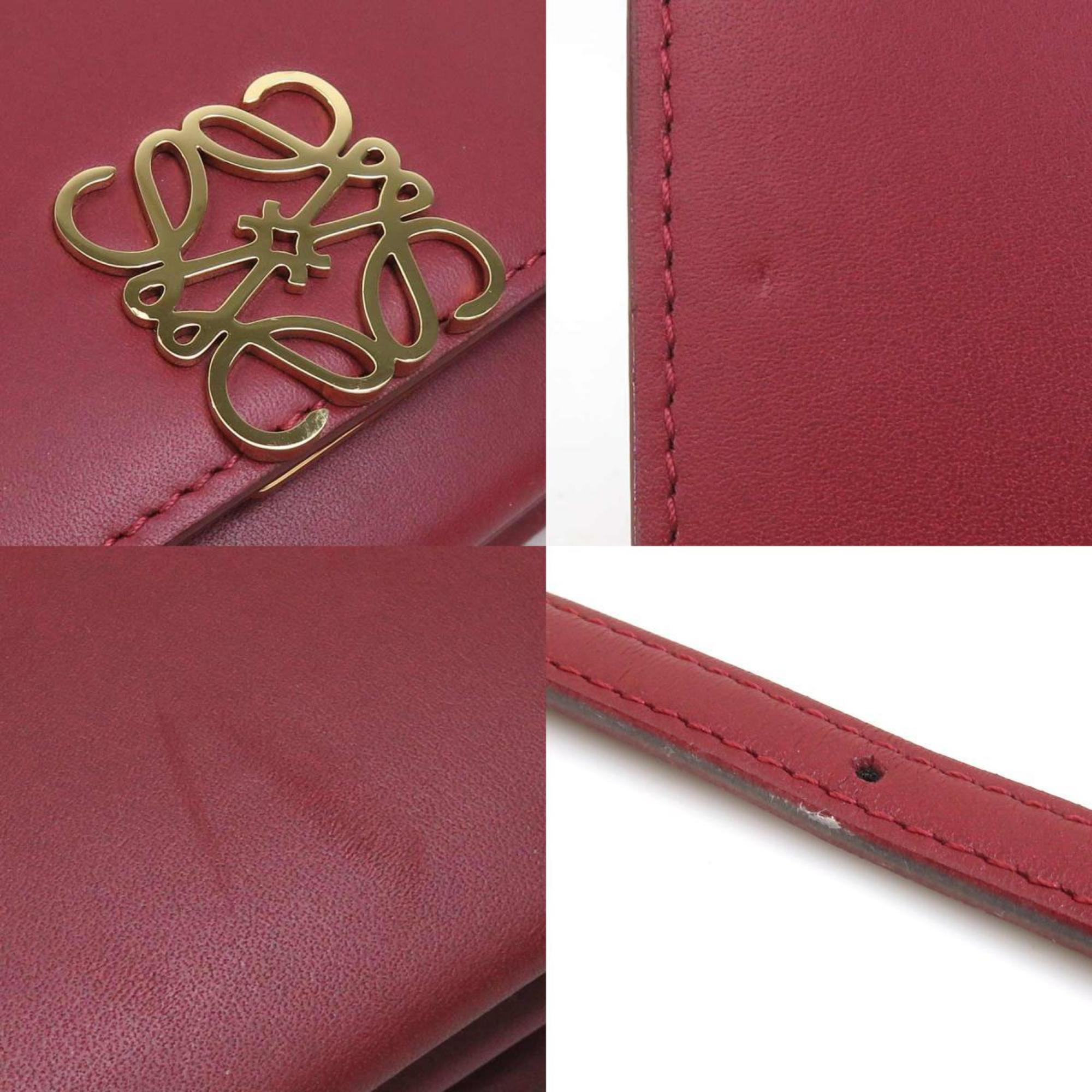 Loewe Red Color Leather Shoulder Bag (Pre-Owned)