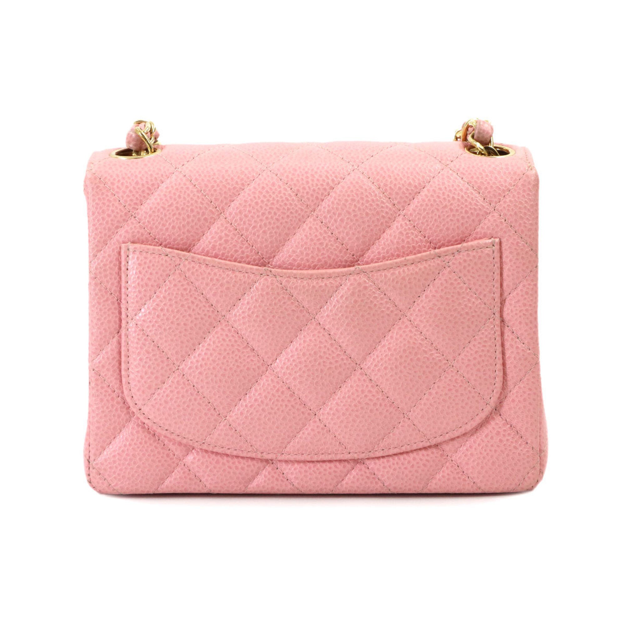 Chanel Pink Grained Calfskin Handbag Shoulder Bag (Pre-Owned)