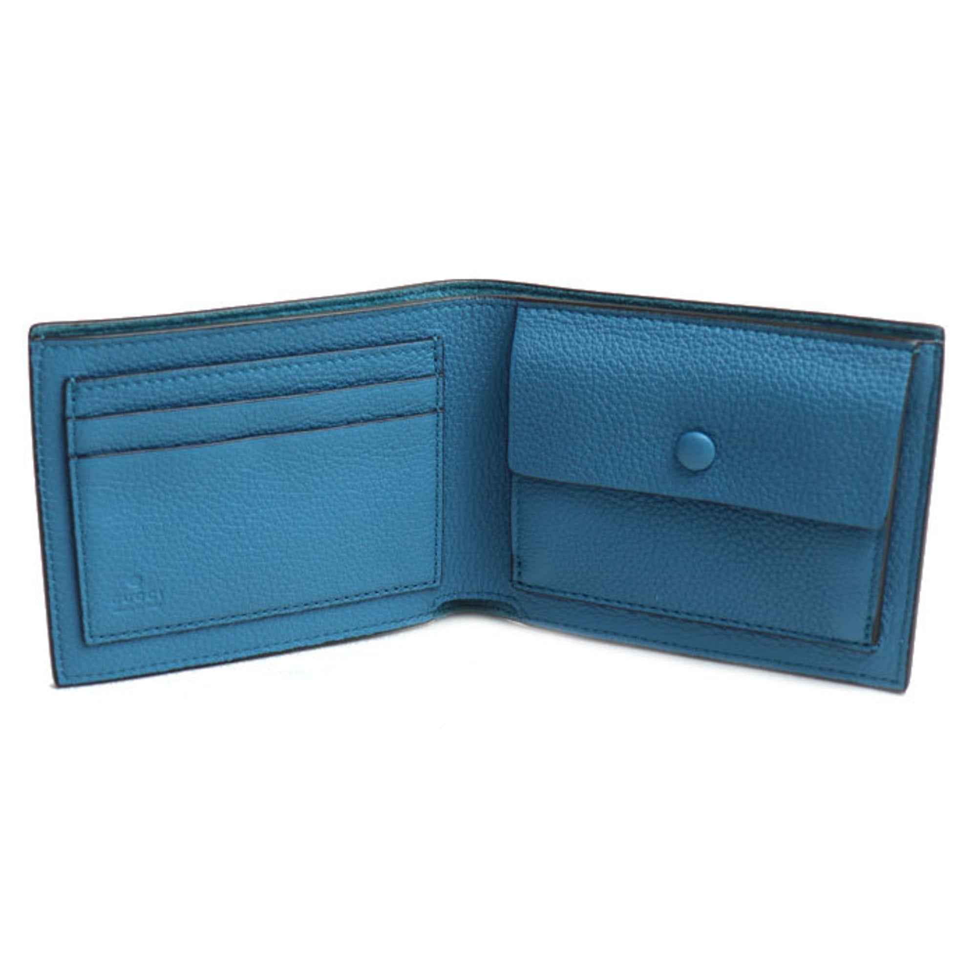 Gucci Blue Leather Wallet (Bi-Fold) (Pre-Owned)