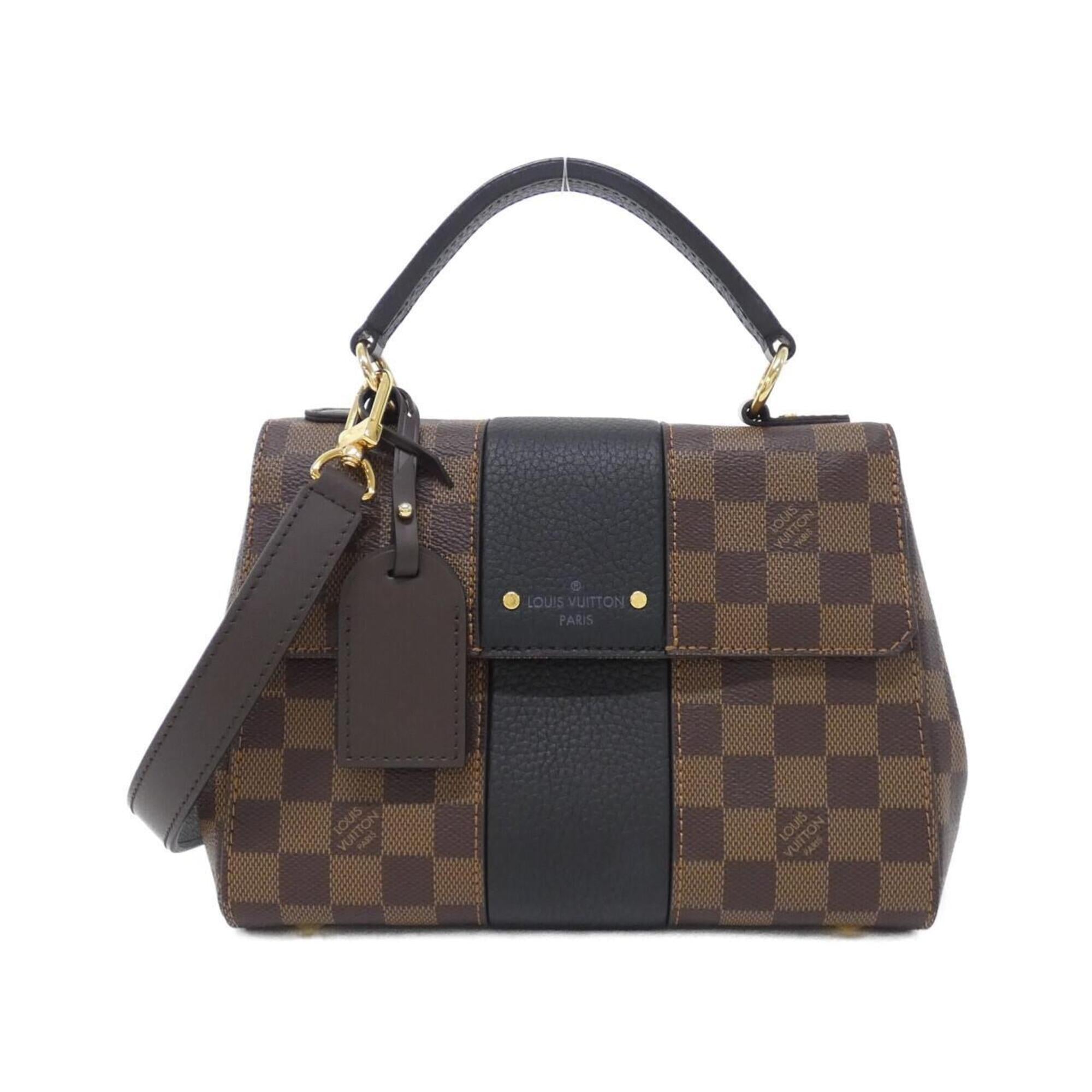 Louis Vuitton Black Coated Canvas Leather Handbag (Pre-Owned)