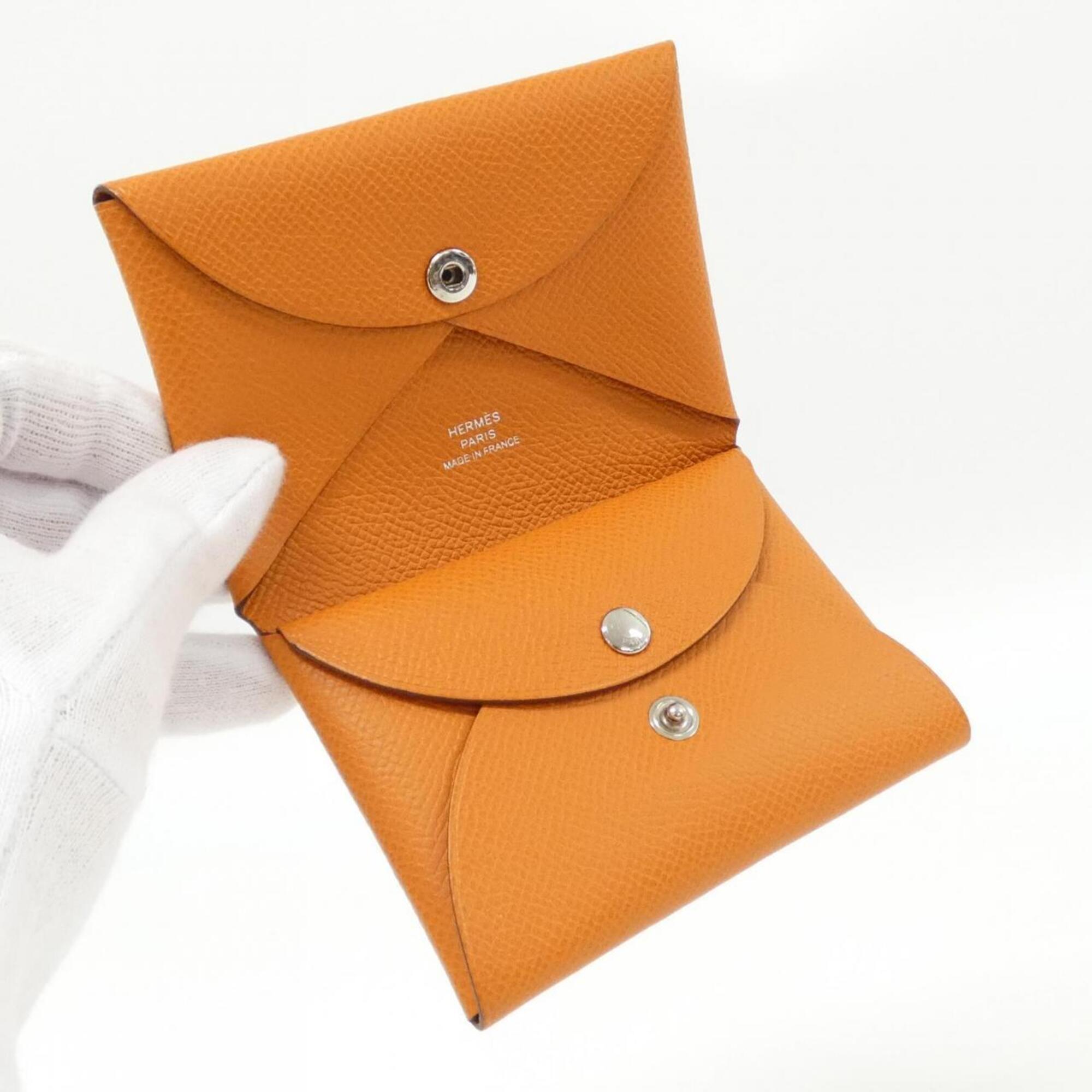 Hermes Orange Epsom Leather Coin Purse/Coin Case (Pre-Owned)
