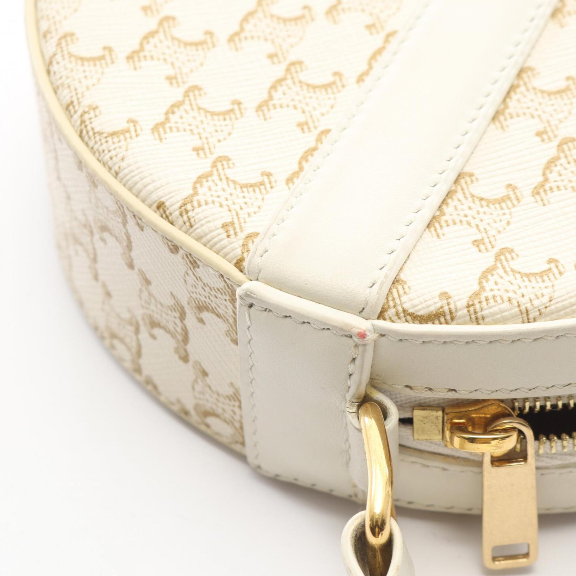 Celine White Coated Canvas Handbag Shoulder Bag (Pre-Owned)