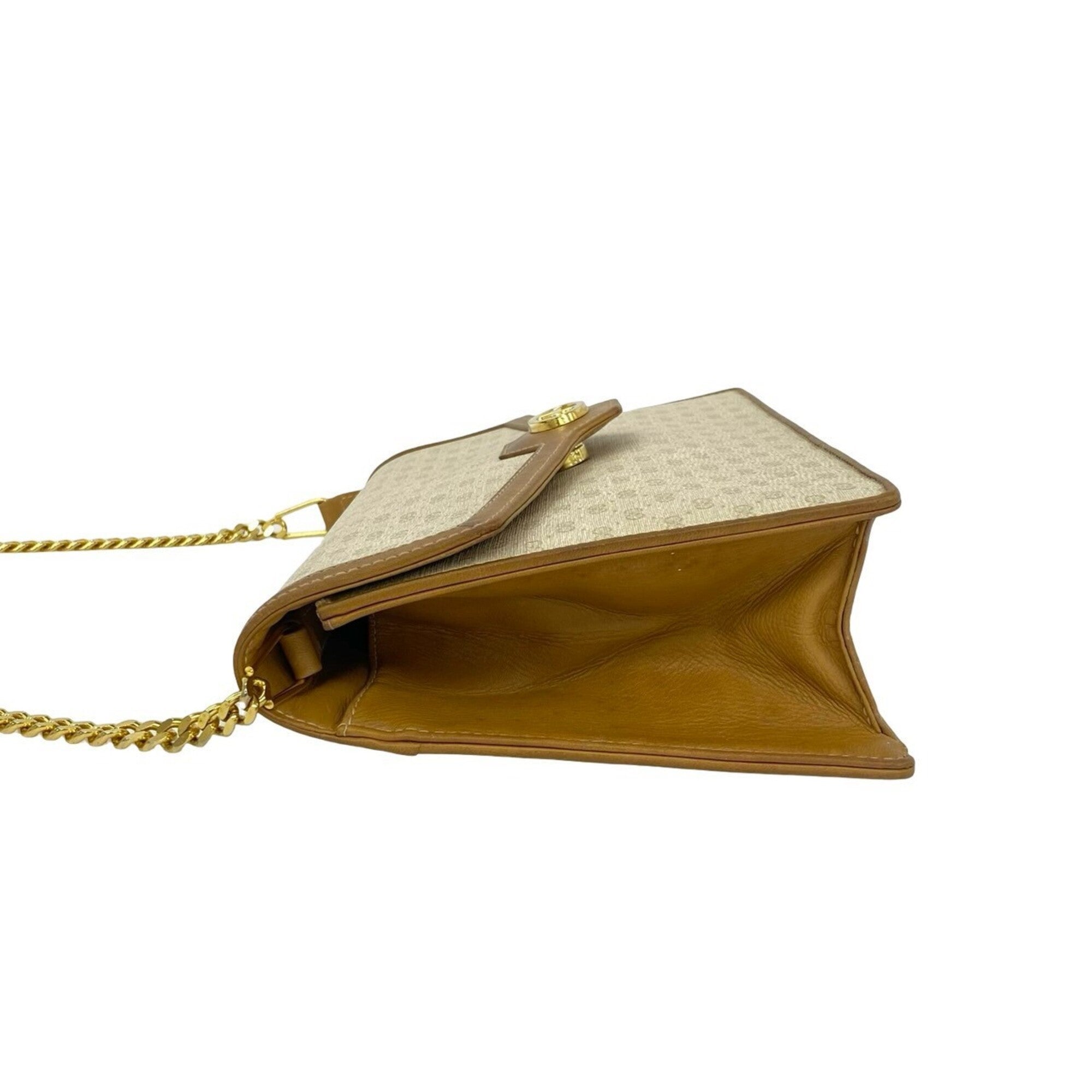 Gucci Beige Brown Leather Pvc Shoulder Bag (Pre-Owned)