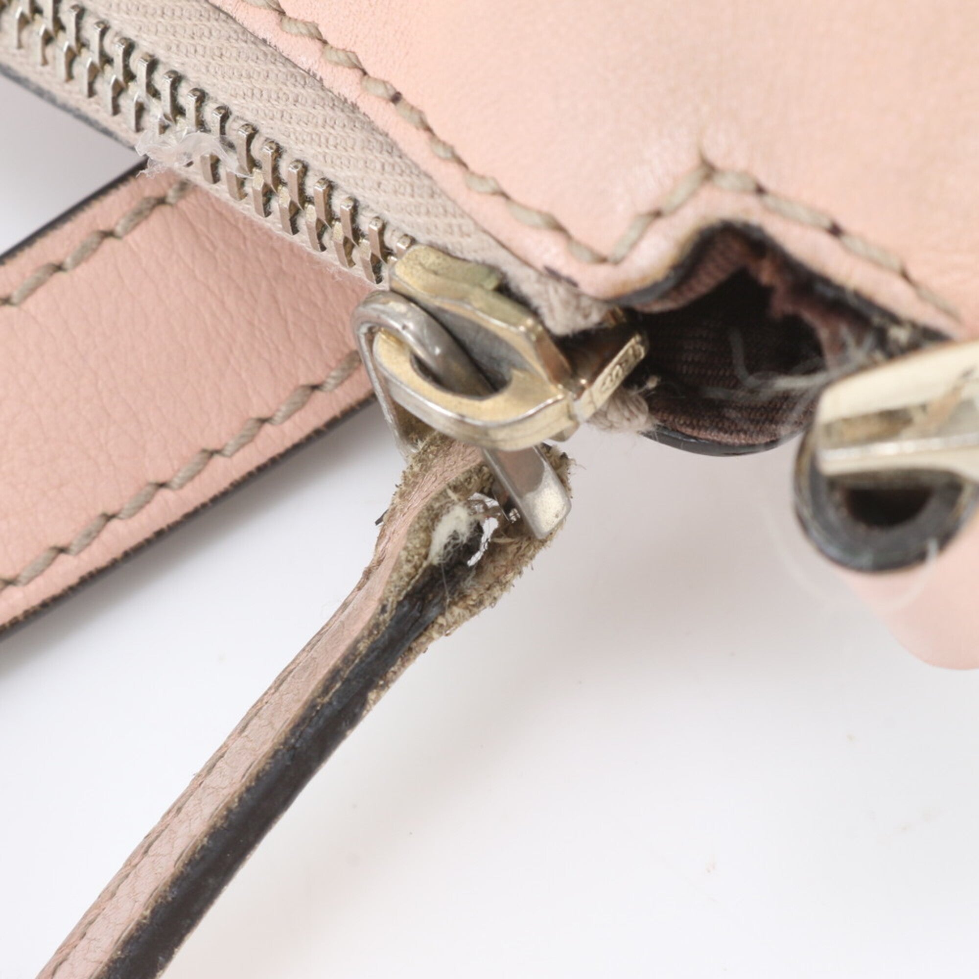 Gucci Brown Pink Leather Canvas Handbag Shoulder Bag Tote Bag (Pre-Owned)