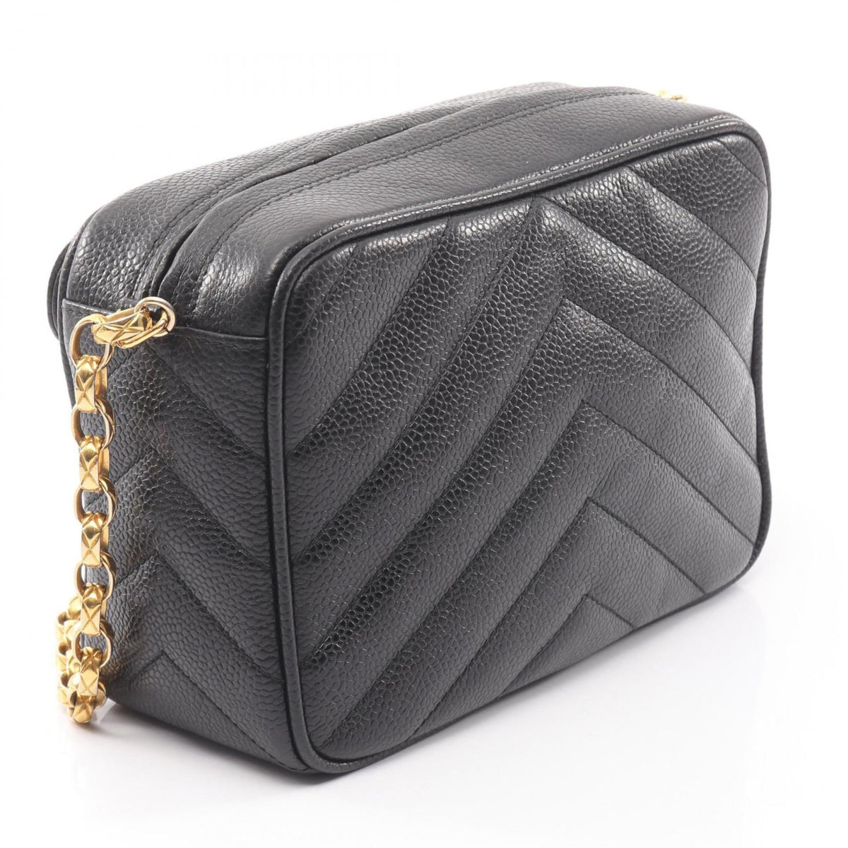 Chanel Black Leather Handbag Shoulder Bag (Pre-Owned)