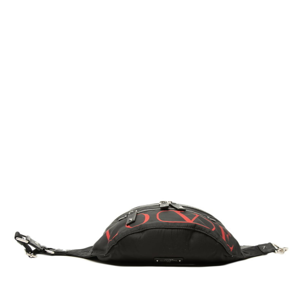 Valentino Black Red Color Nylon Leather Sling Bag (Pre-Owned)