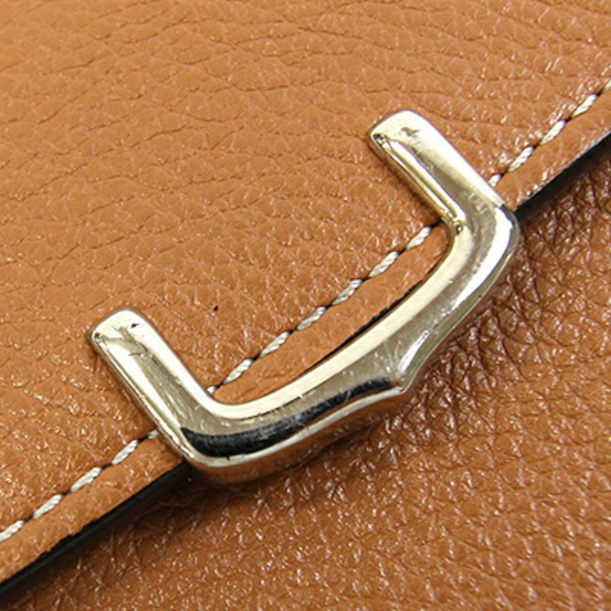 Cartier C De Cartier Brown Leather Long Wallet (Bi-Fold) (Pre-Owned)