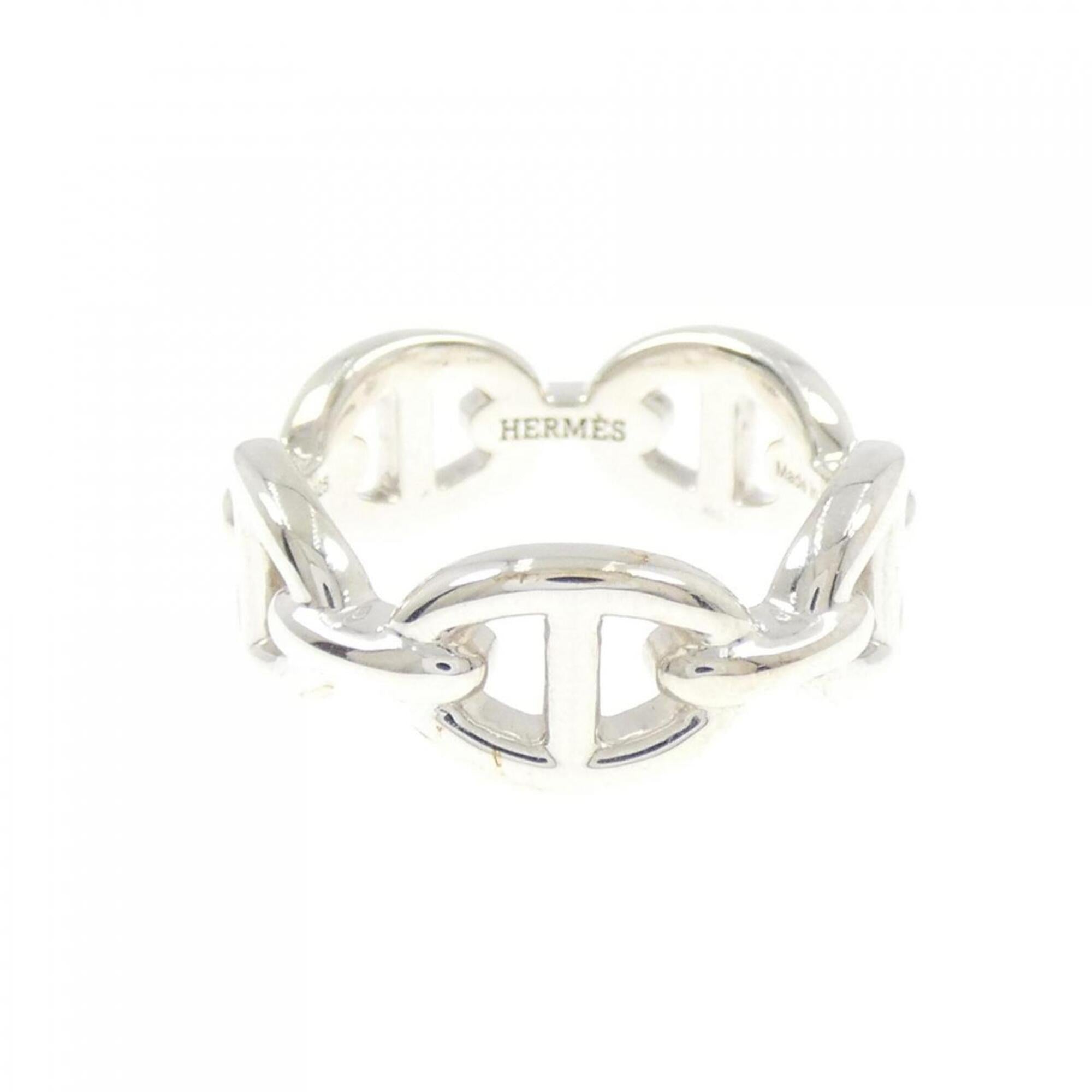 Hermes Silver 925 Band Ring (Pre-Owned)
