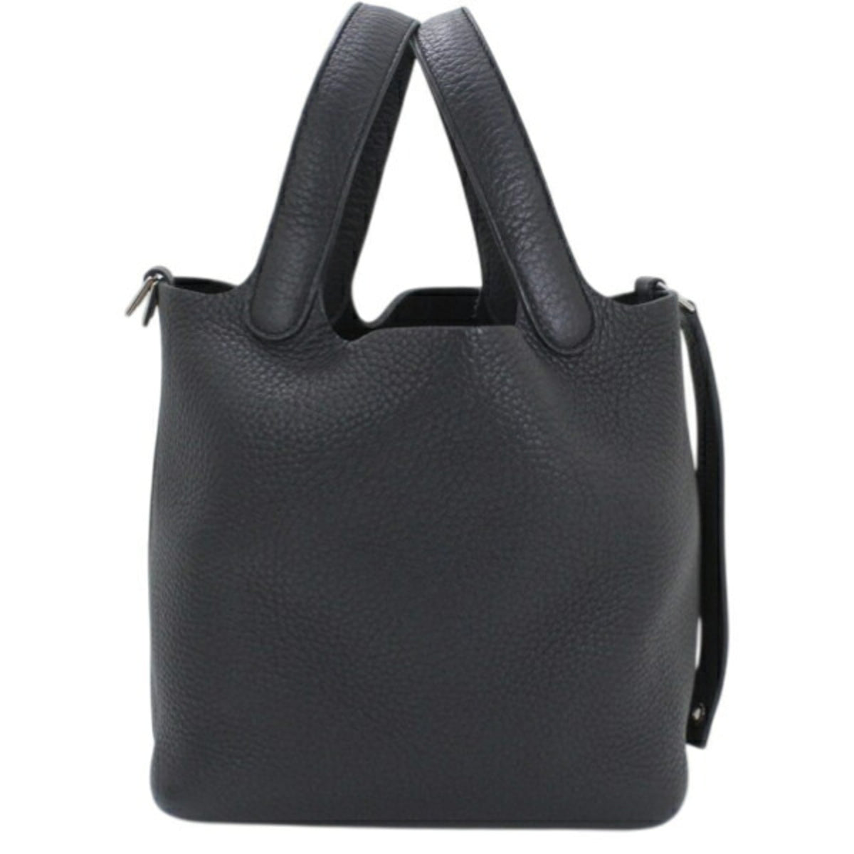 Hermes Picotin Black Taurillon Clemence Leather Handbag Tote Bag (Pre-Owned)