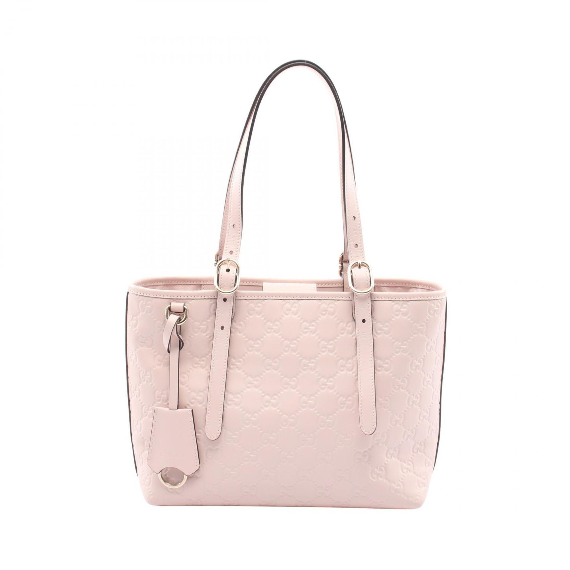 Gucci Pink Leather Handbag Tote Bag (Pre-Owned)