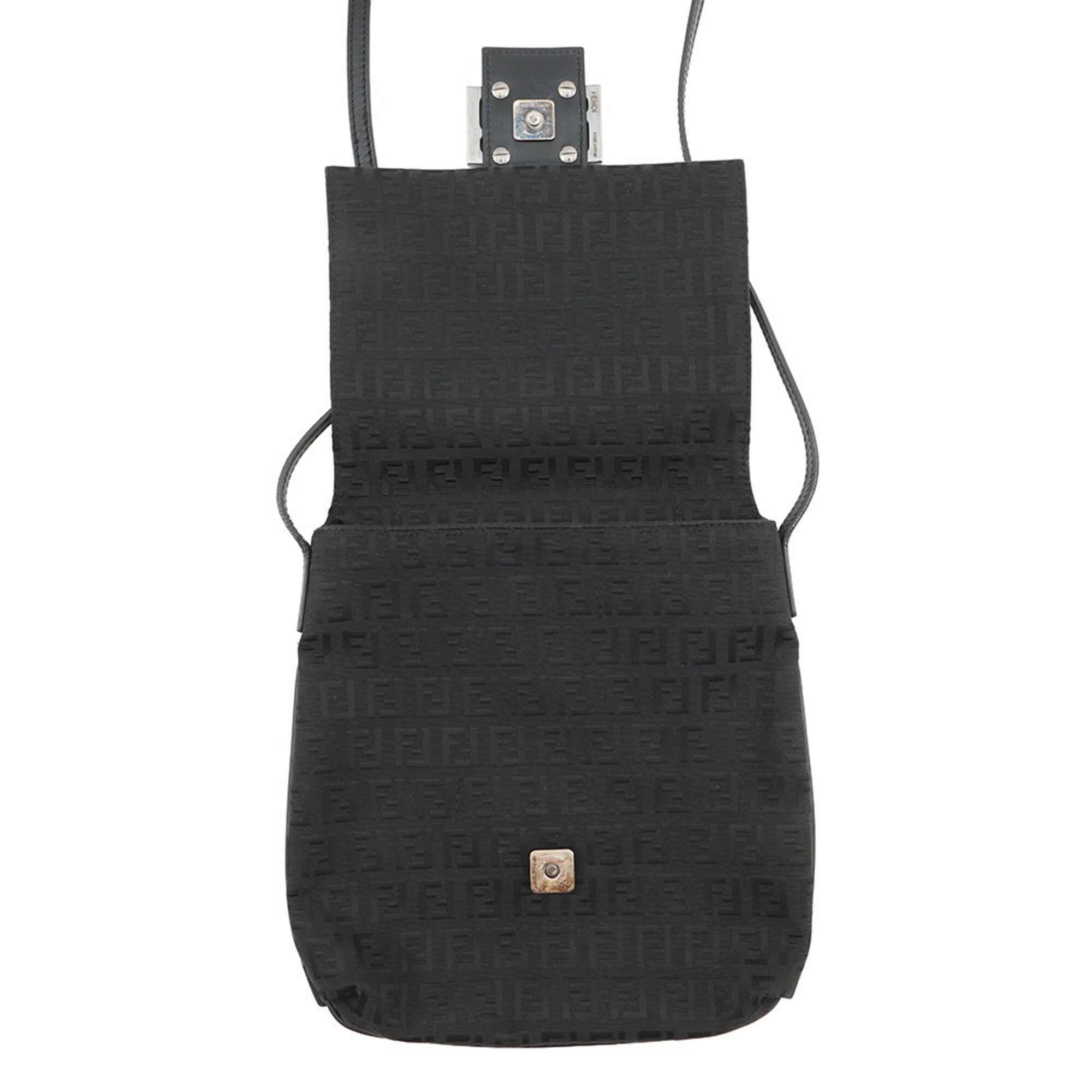Fendi Black Zucchino Handbag Shoulder Bag (Pre-Owned)